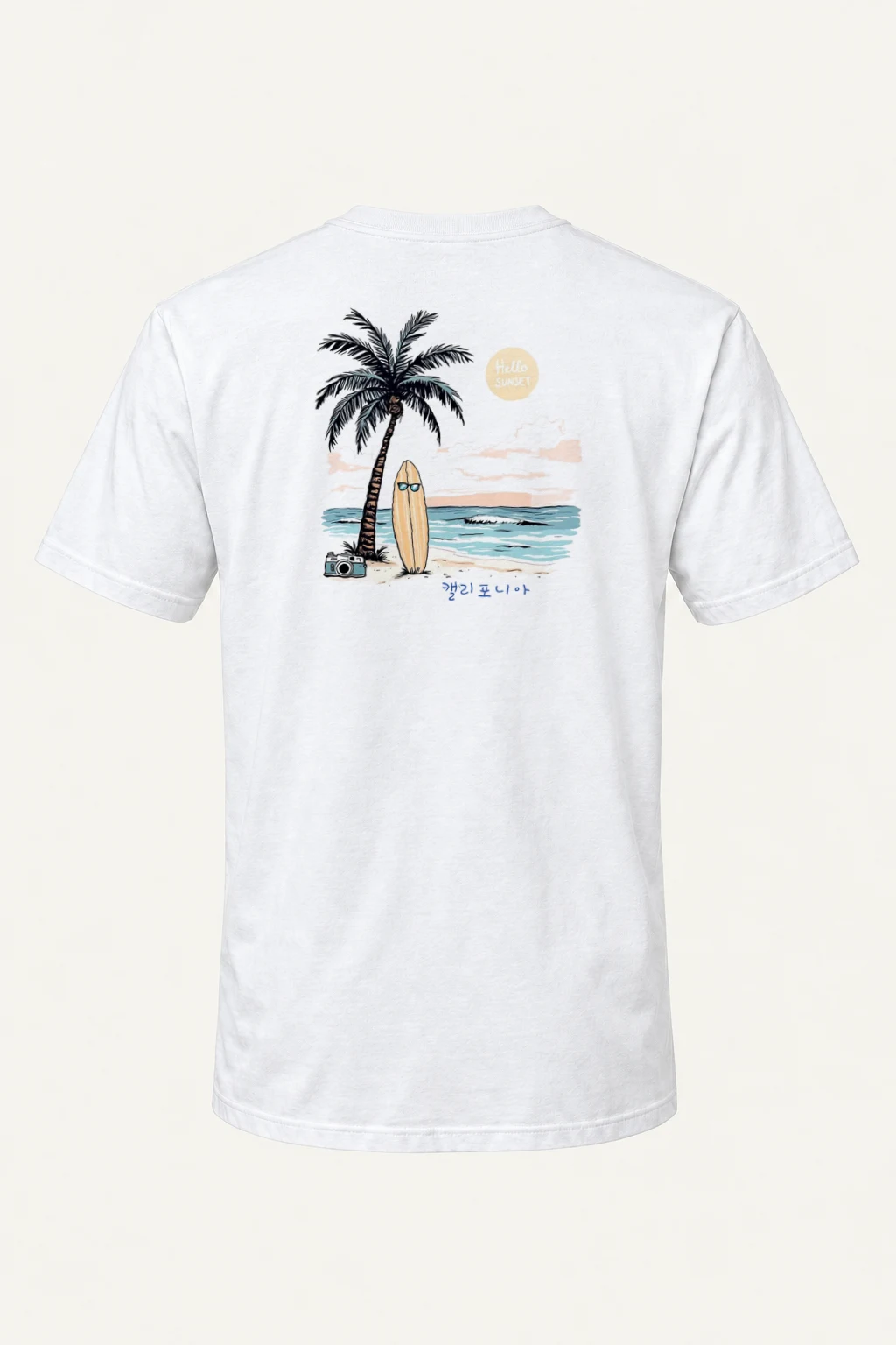 "Hello Sunset" Heavyweight Unisex Crewneck T-shirt | Gildan 5000