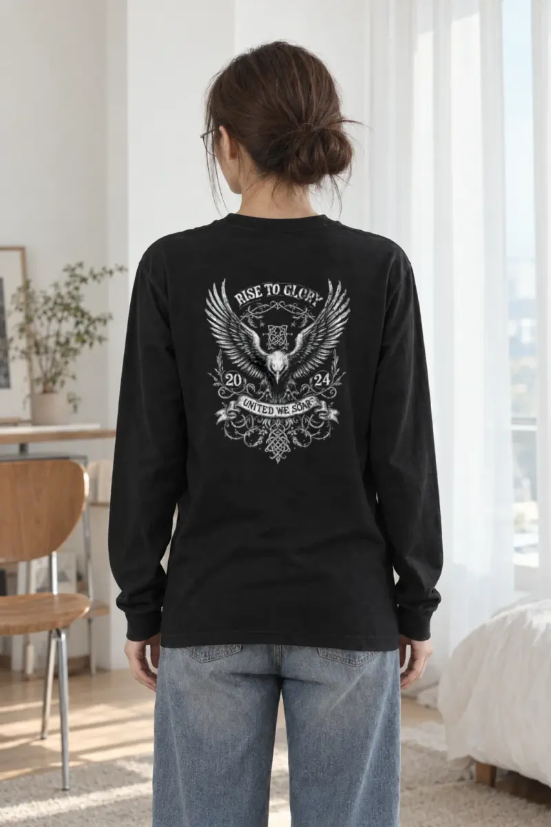 "Heraldic Eagle Scrollwork" Unisex Longsleeve T-shirt