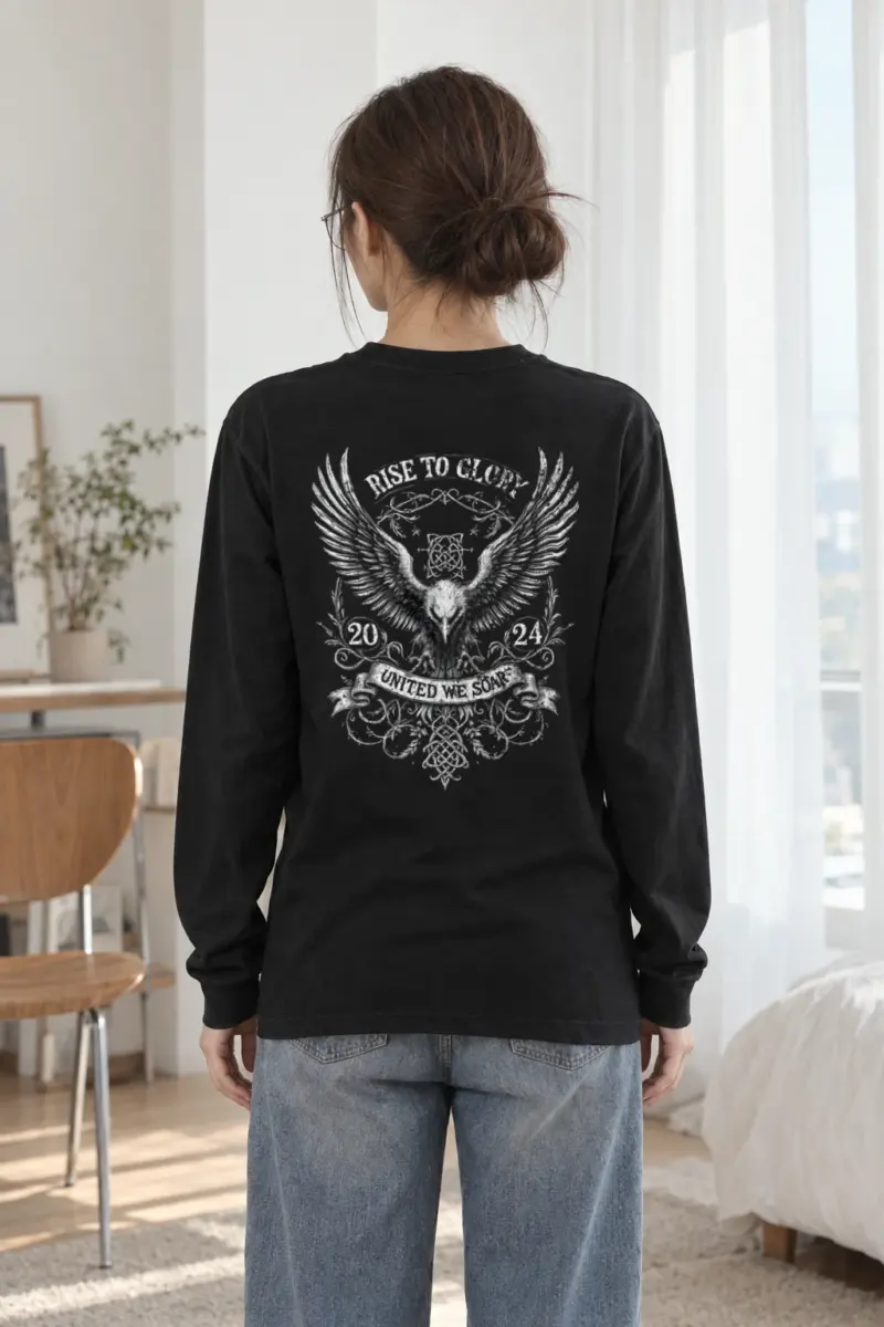 "Heraldic Eagle Scrollwork" Unisex Longsleeve T-shirt