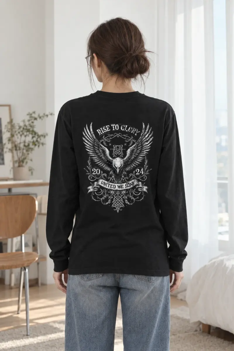 "Heraldic Eagle Scrollwork" Unisex Longsleeve T-shirt