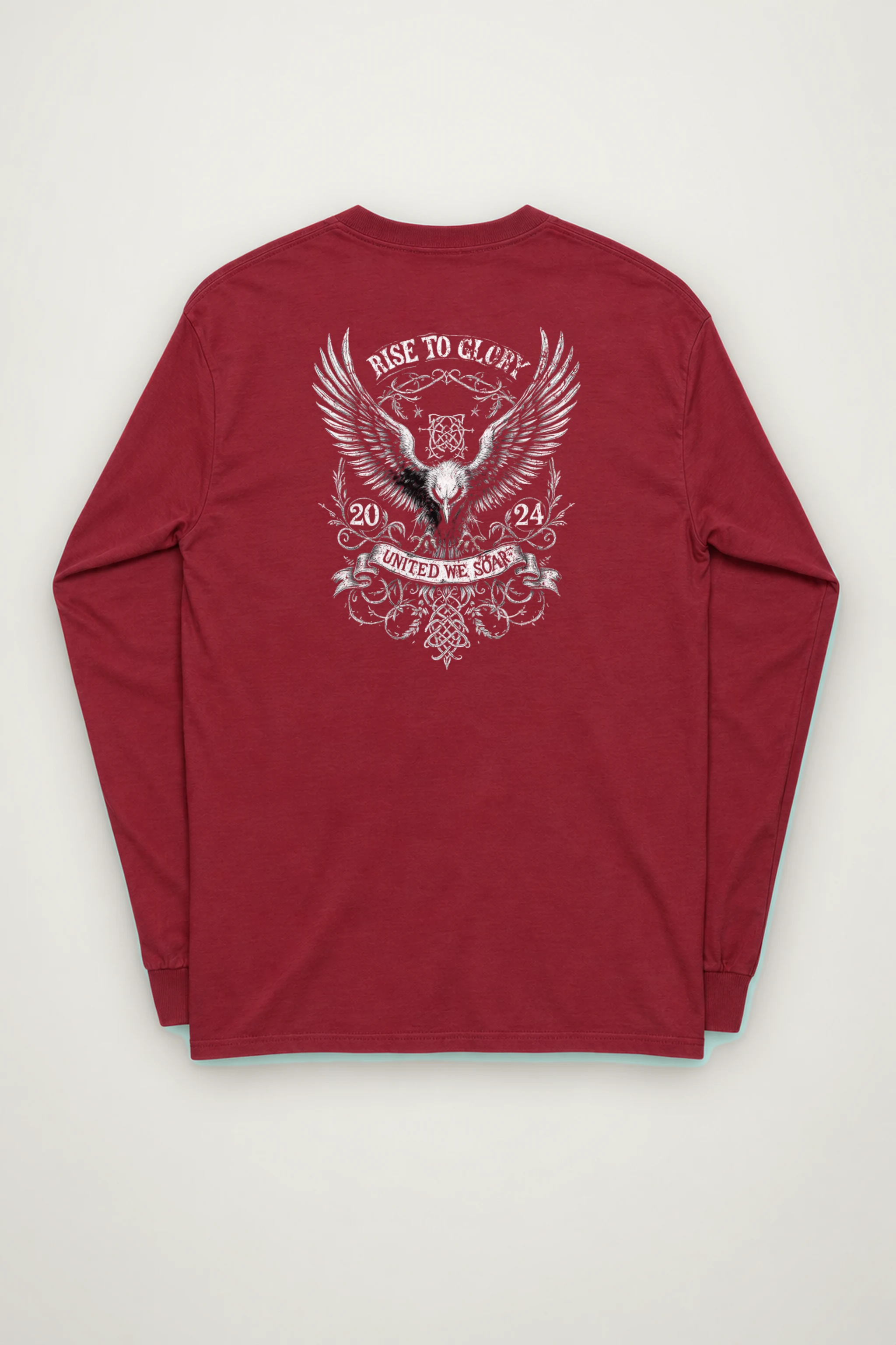 "Heraldic Eagle Scrollwork" Unisex Longsleeve T-shirt