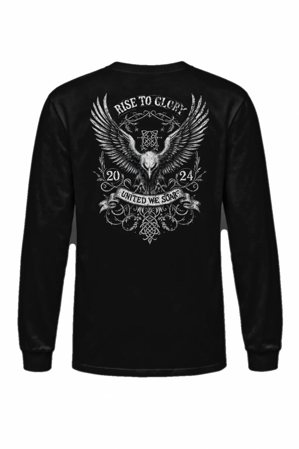 "Heraldic Eagle Scrollwork" Unisex Longsleeve T-shirt | Gildan 2400