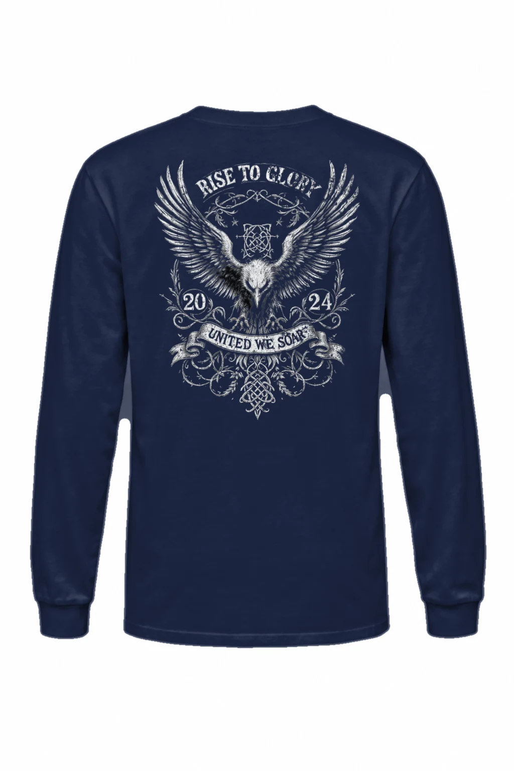 "Heraldic Eagle Scrollwork" Unisex Longsleeve T-shirt | Gildan 2400