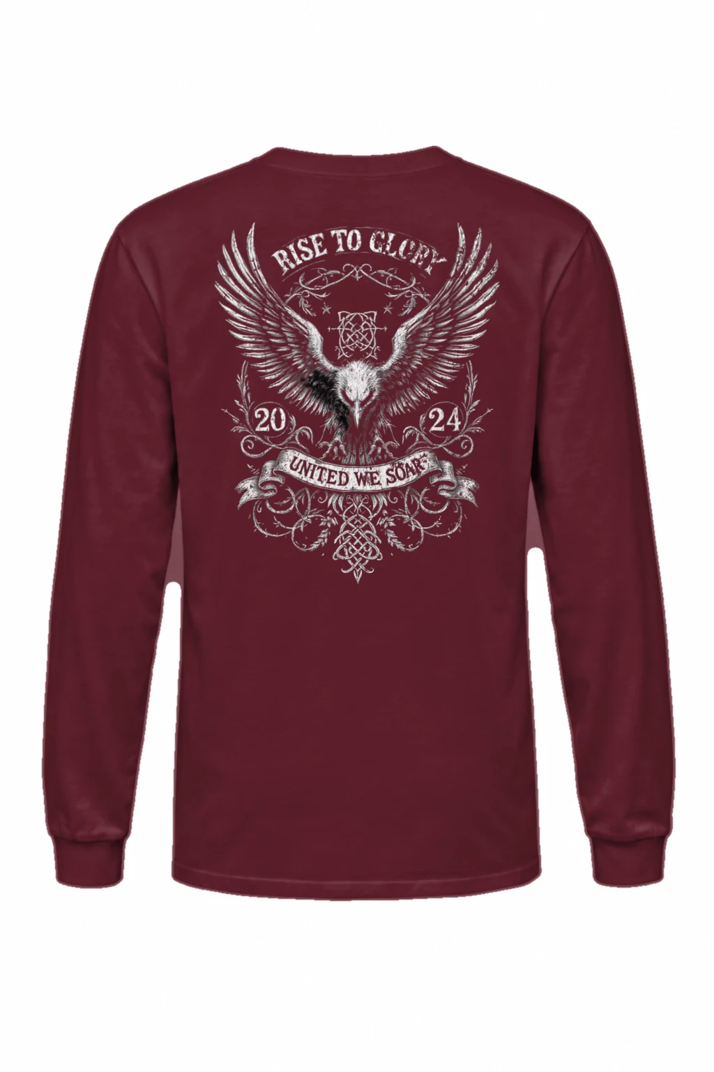 "Heraldic Eagle Scrollwork" Unisex Longsleeve T-shirt | Gildan 2400