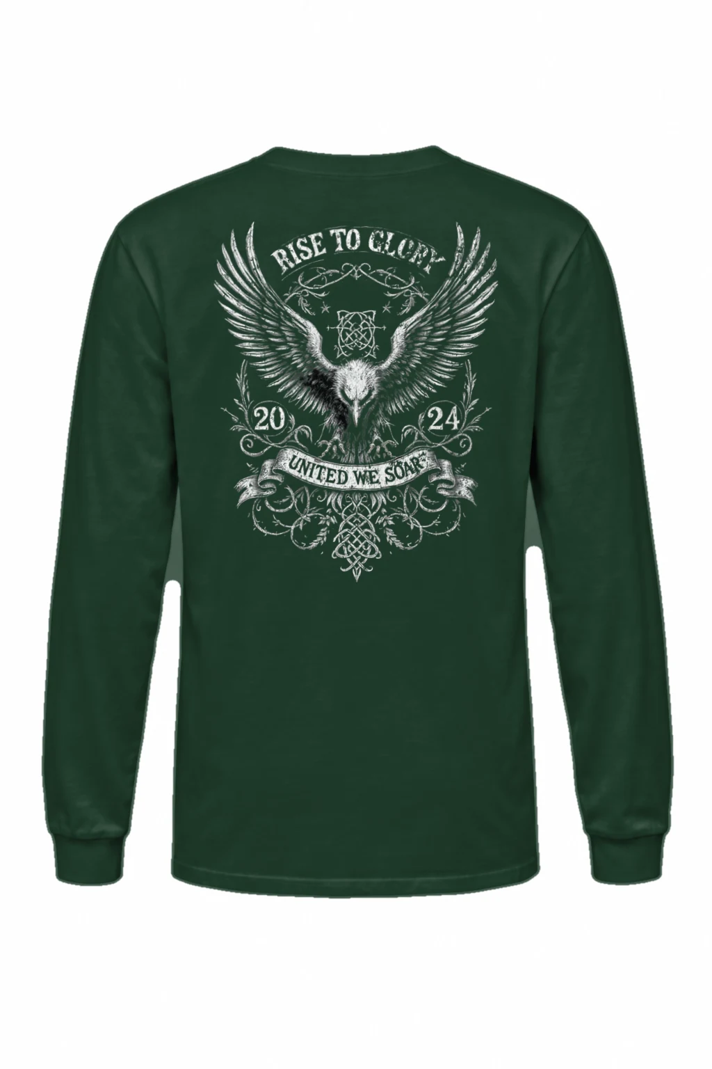 "Heraldic Eagle Scrollwork" Unisex Longsleeve T-shirt | Gildan 2400