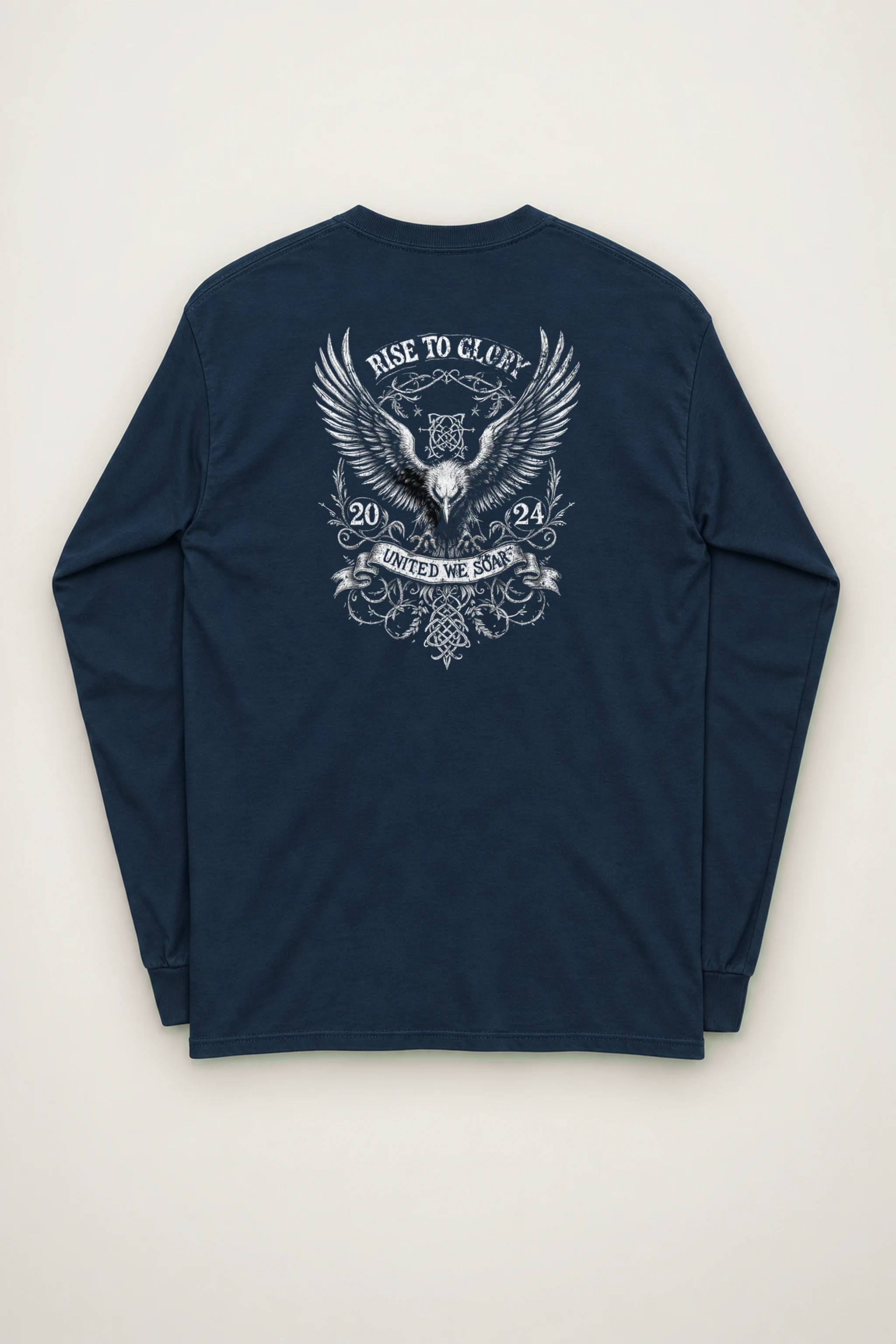 "Heraldic Eagle Scrollwork" Unisex Longsleeve T-shirt