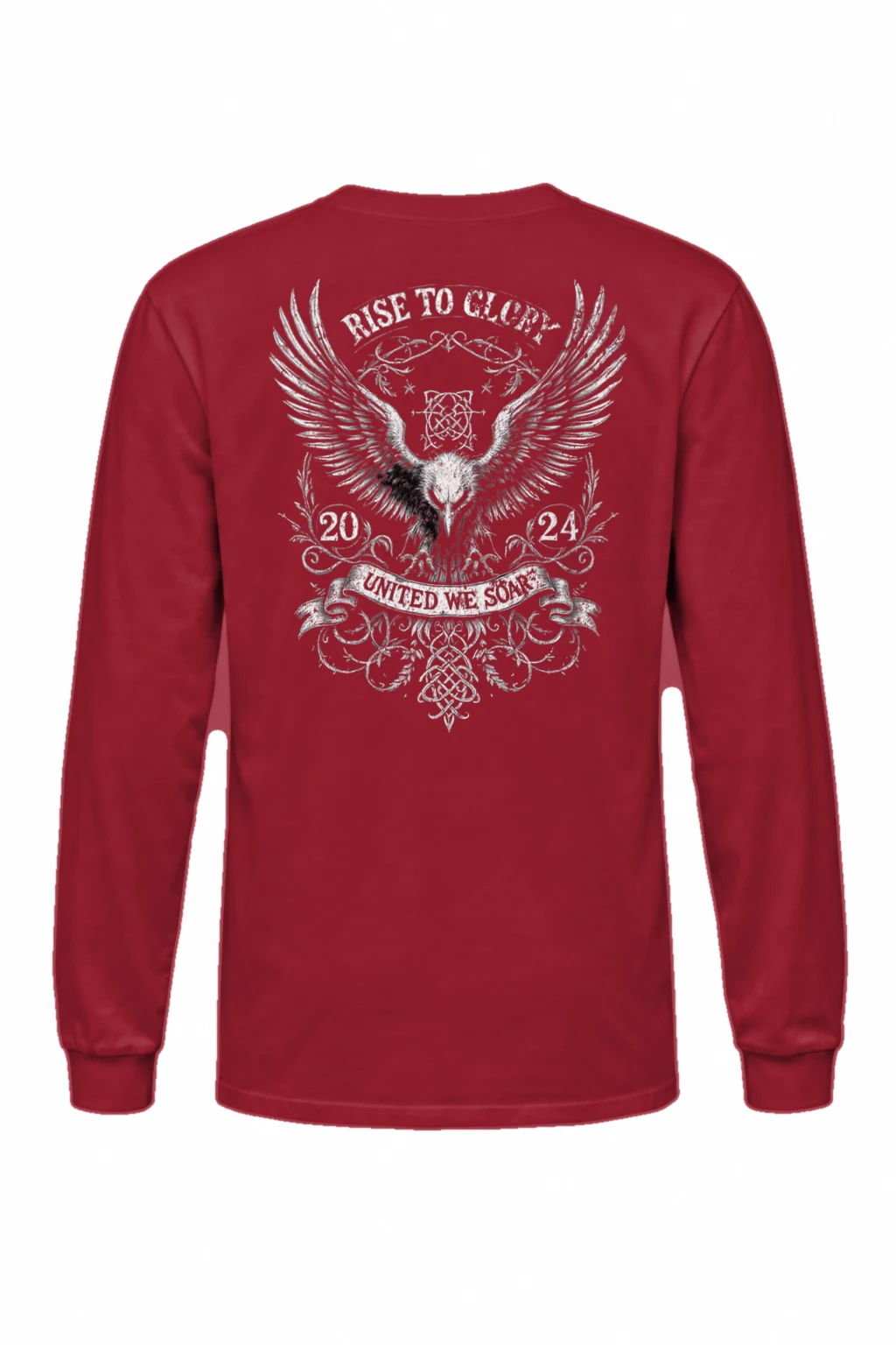 "Heraldic Eagle Scrollwork" Unisex Longsleeve T-shirt | Gildan 2400