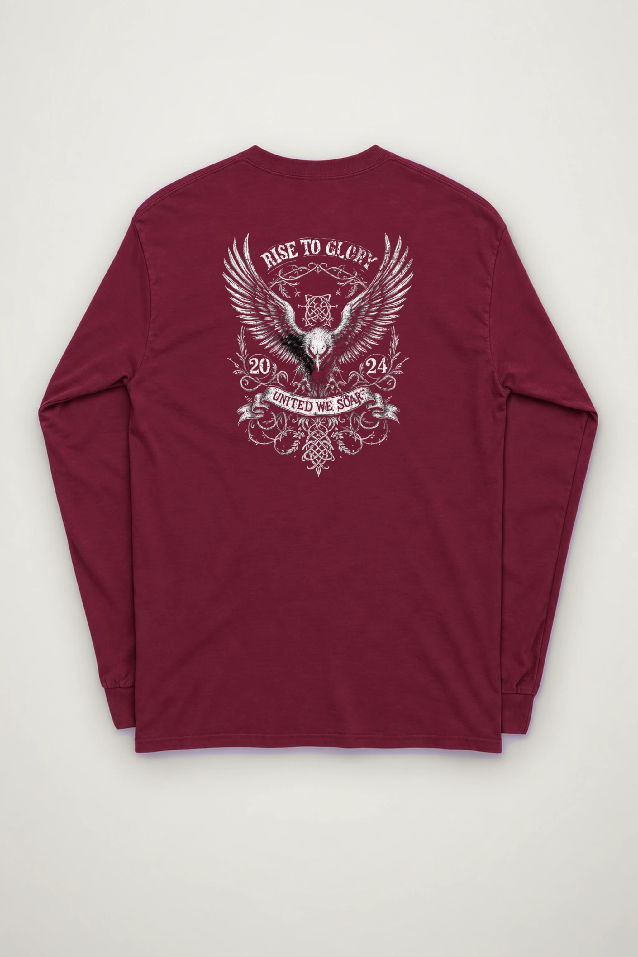 "Heraldic Eagle Scrollwork" Unisex Longsleeve T-shirt