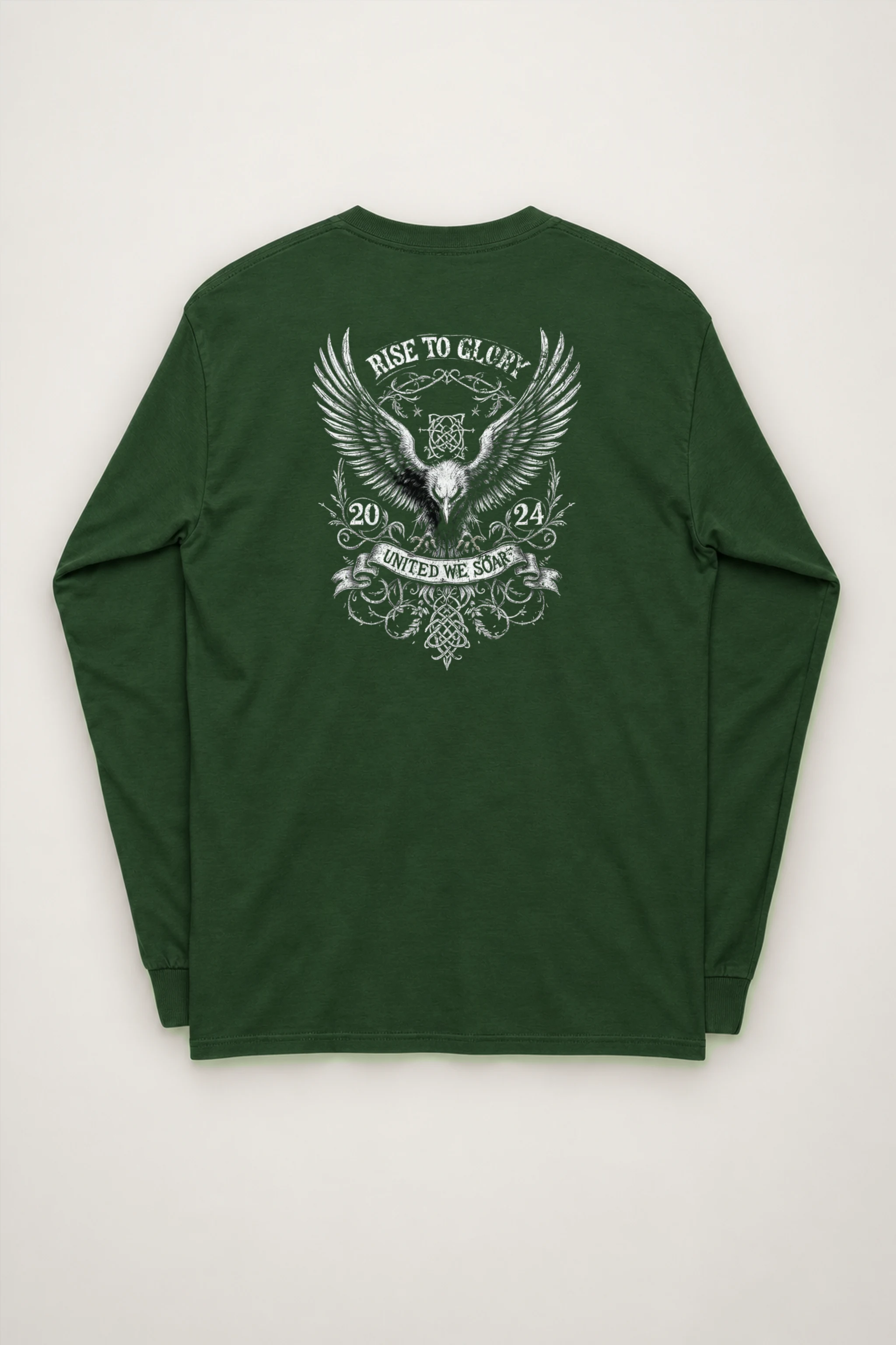 "Heraldic Eagle Scrollwork" Unisex Longsleeve T-shirt