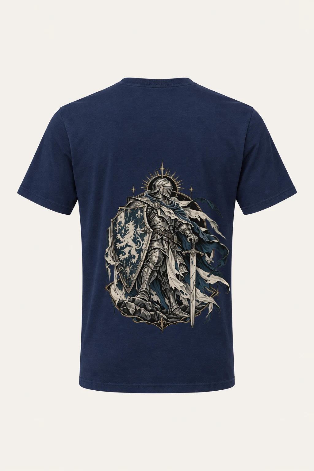 "Heraldic Knight" Heavyweight Unisex Crewneck T-shirt | Gildan 5000