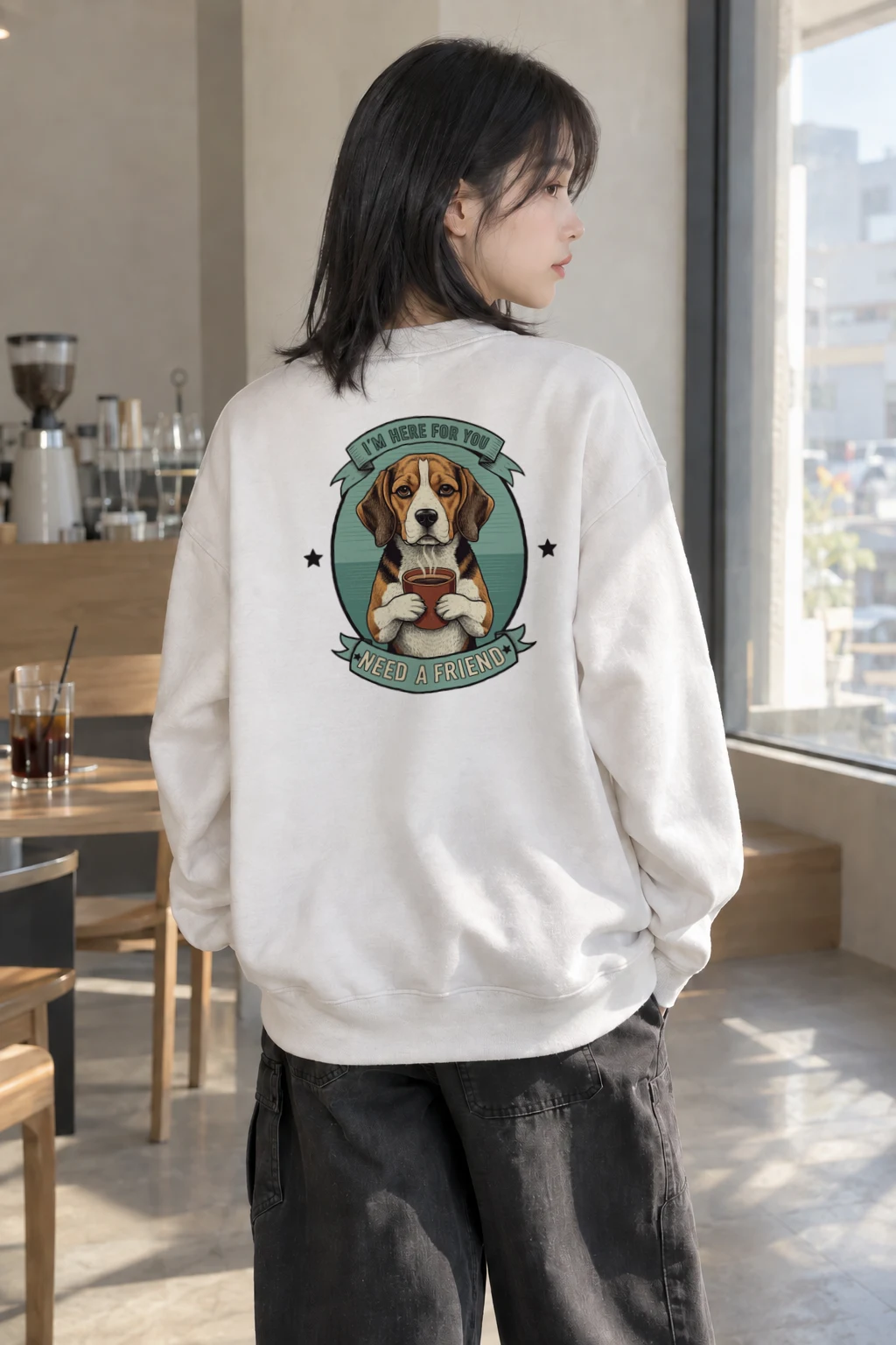 "Here For You" Heavy Blend Unisex Crewneck Sweatshirt | Gildan 18000