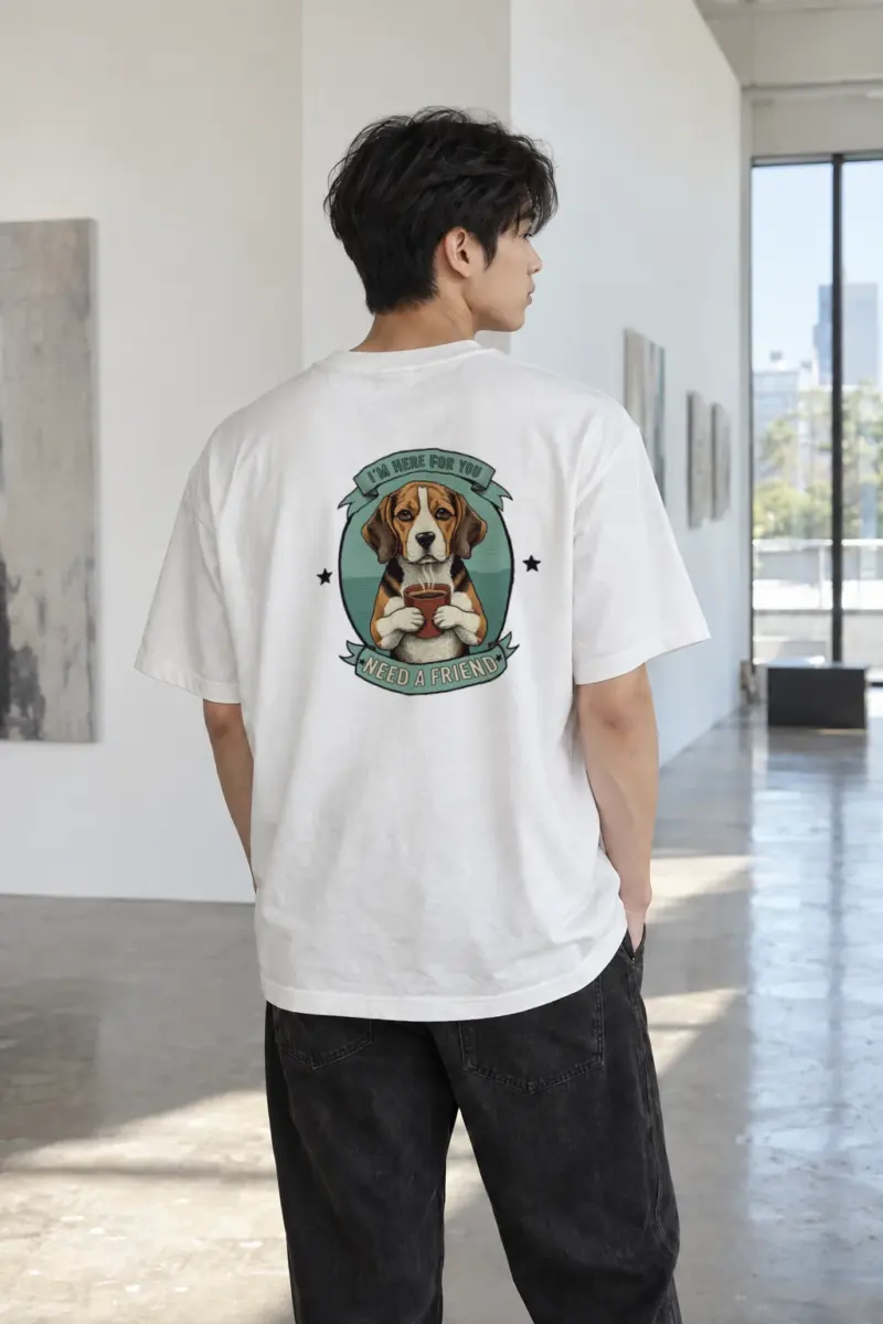"Here For You" Heavyweight Unisex Crewneck T-shirt | Gildan 5000