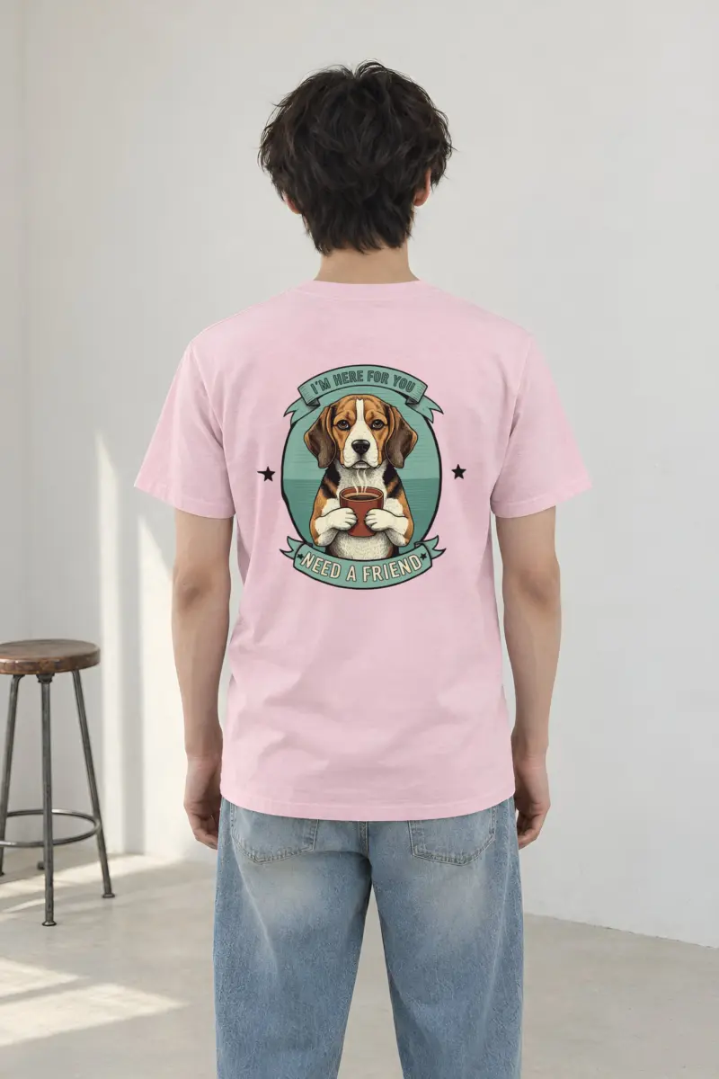 "Here For You" Heavyweight Unisex Crewneck T-shirt