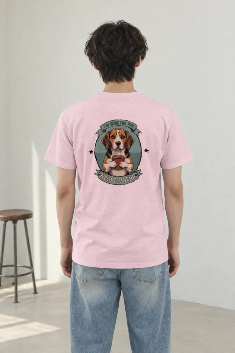 "Here For You" Heavyweight Unisex Crewneck T-shirt