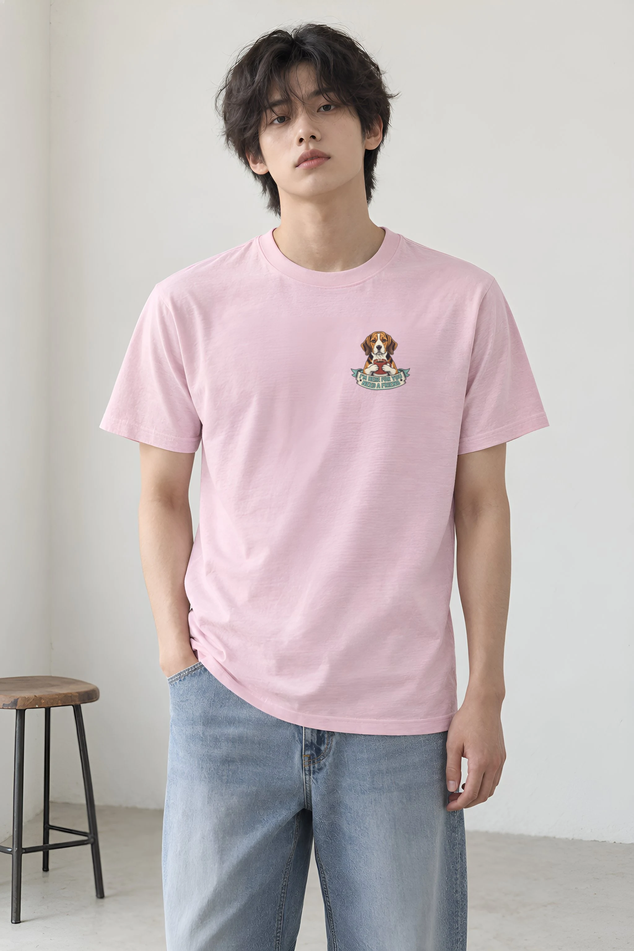 "Here For You" Heavyweight Unisex Crewneck T-shirt