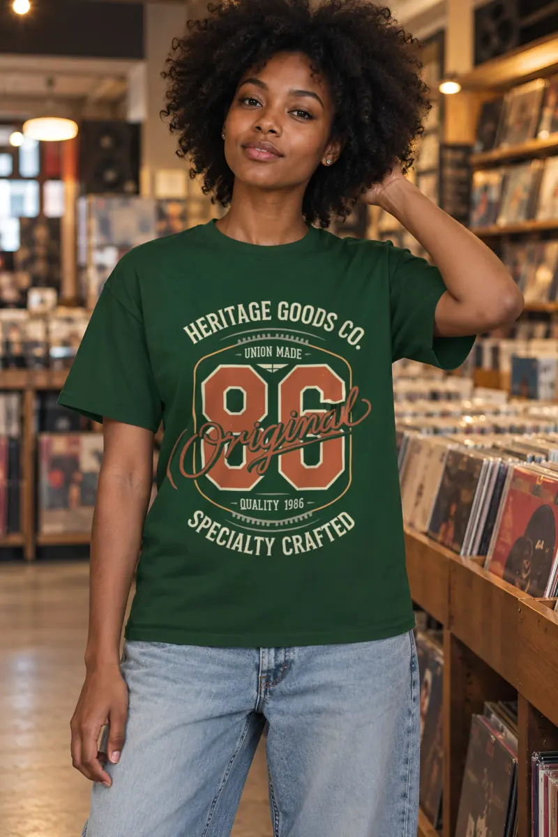 "Heritage Goods 86" Heavyweight Unisex Crewneck T-shirt