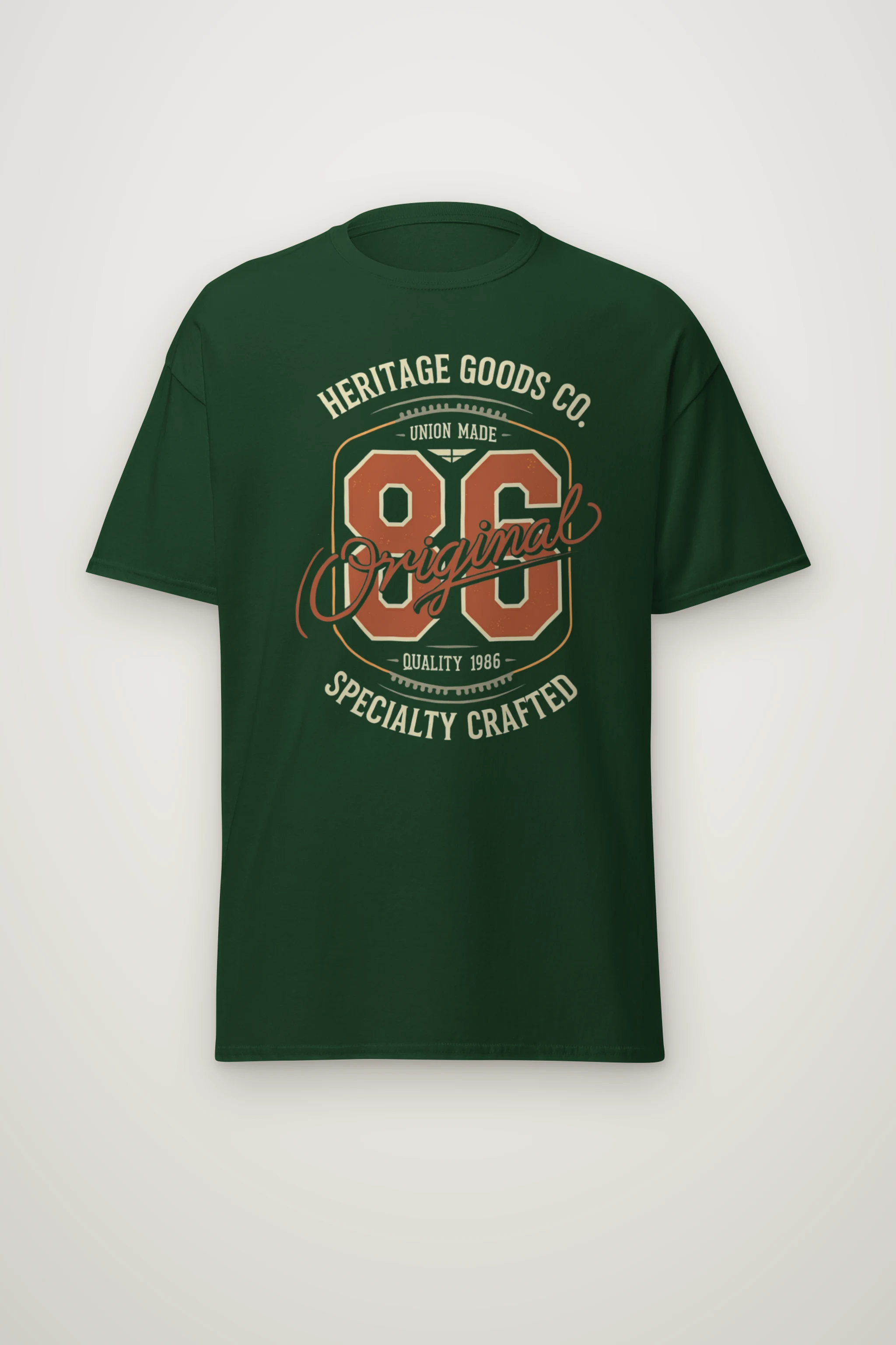 "Heritage Goods 86" Heavyweight Unisex Crewneck T-shirt