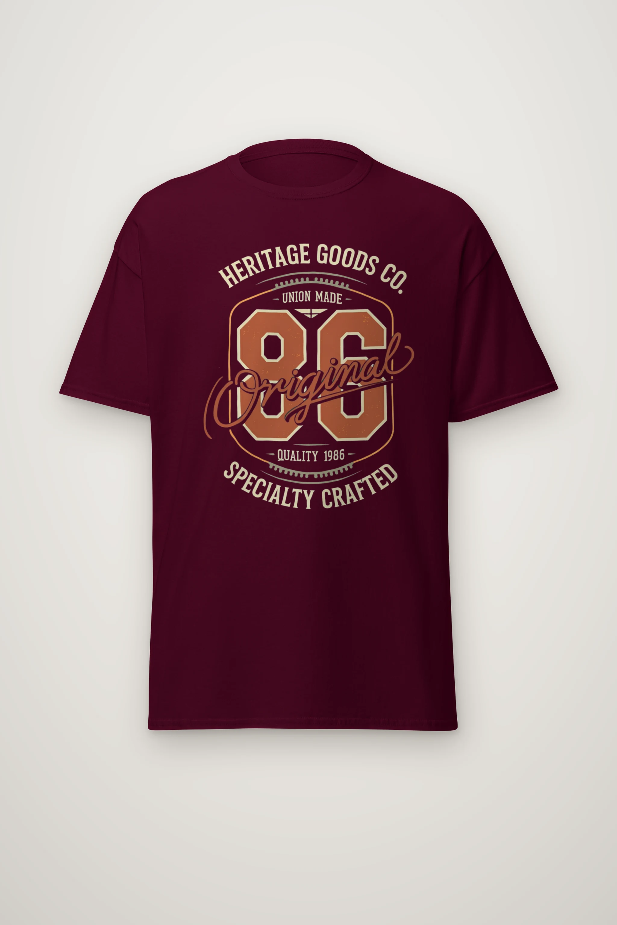 "Heritage Goods 86" Heavyweight Unisex Crewneck T-shirt