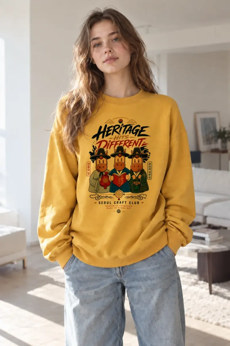 “Heritage Hits Different” Heavy Blend Unisex Crewneck Sweatshirt | Gildan 18000