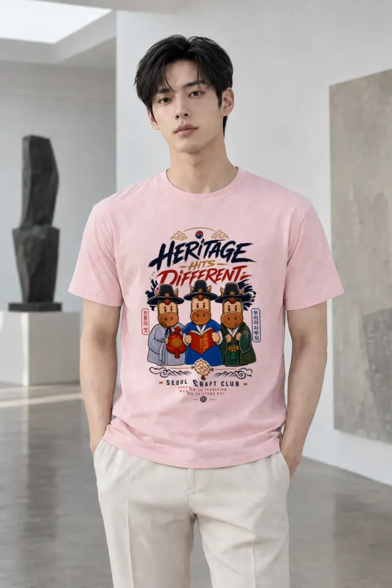 "Heritage Hits Different" Heavyweight Unisex Crewneck T-shirt | Gildan 5000