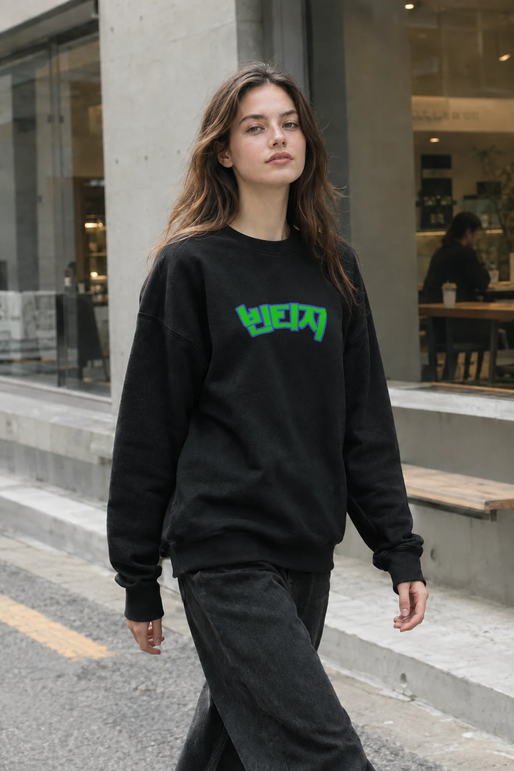 "Hero Katakana Graffiti" Heavy Blend Unisex Crewneck Sweatshirt | Gildan 18000