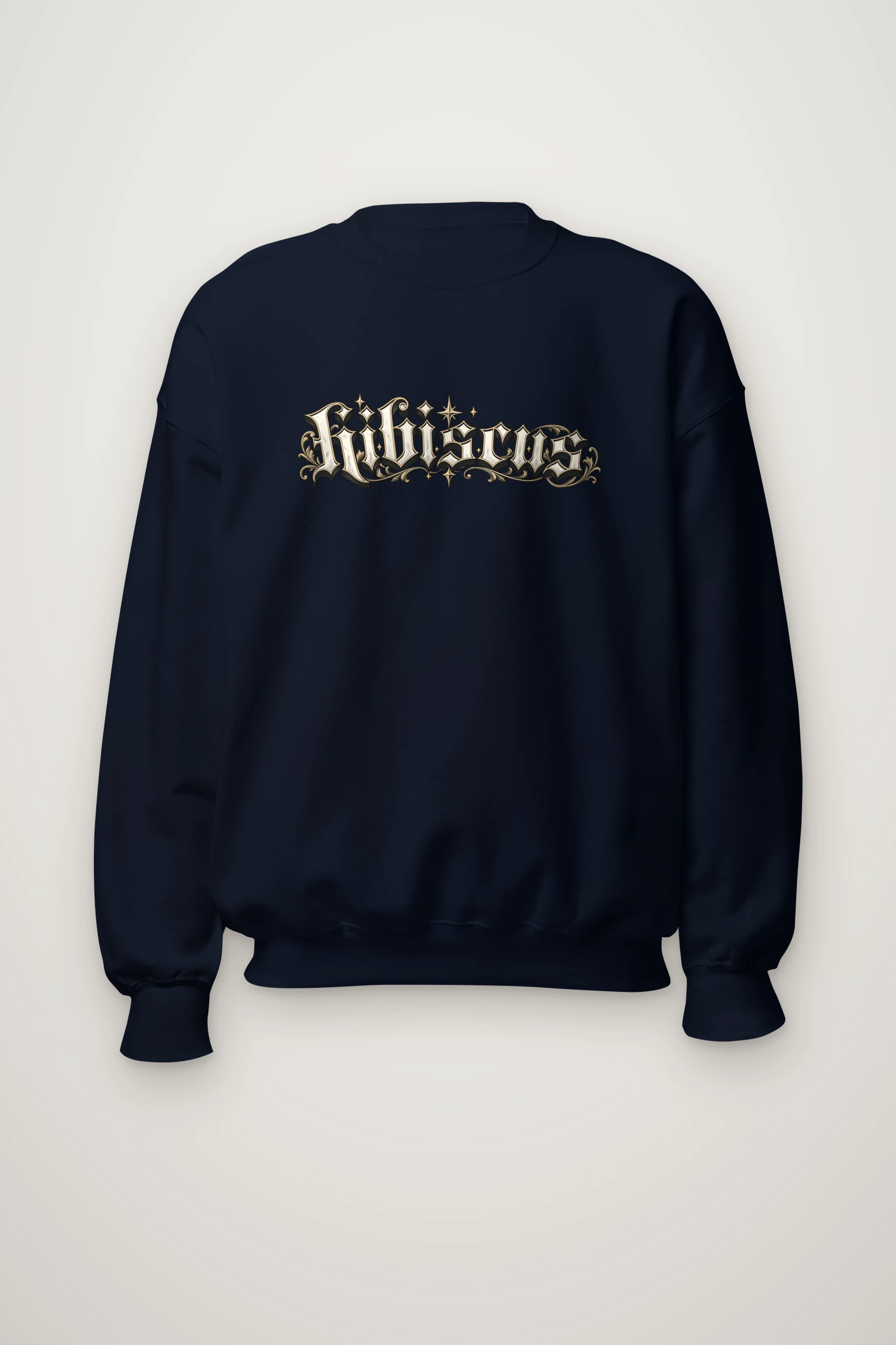 "Hibiscus Gothic Lettering" Heavy Blend Unisex Crewneck Sweatshirt