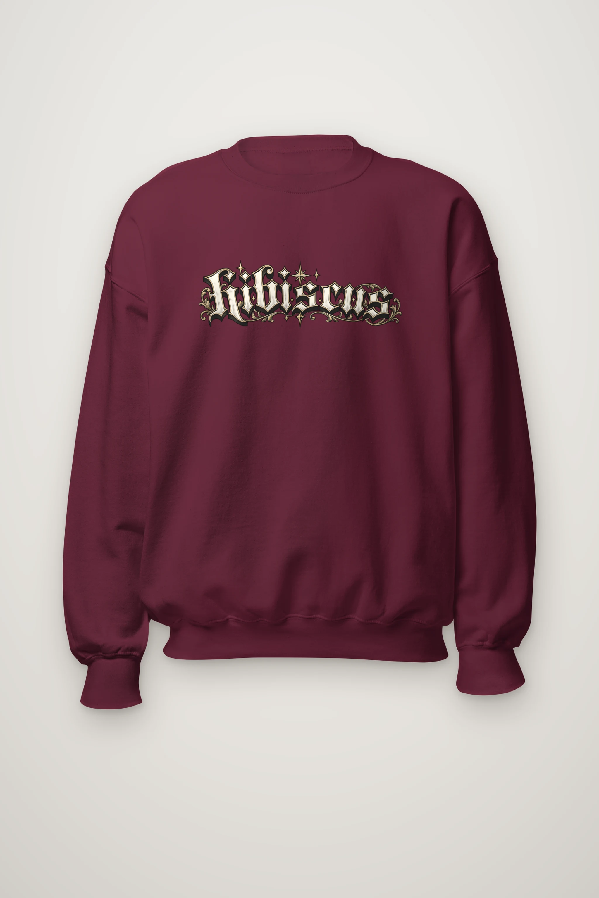 "Hibiscus Gothic Lettering" Heavy Blend Unisex Crewneck Sweatshirt