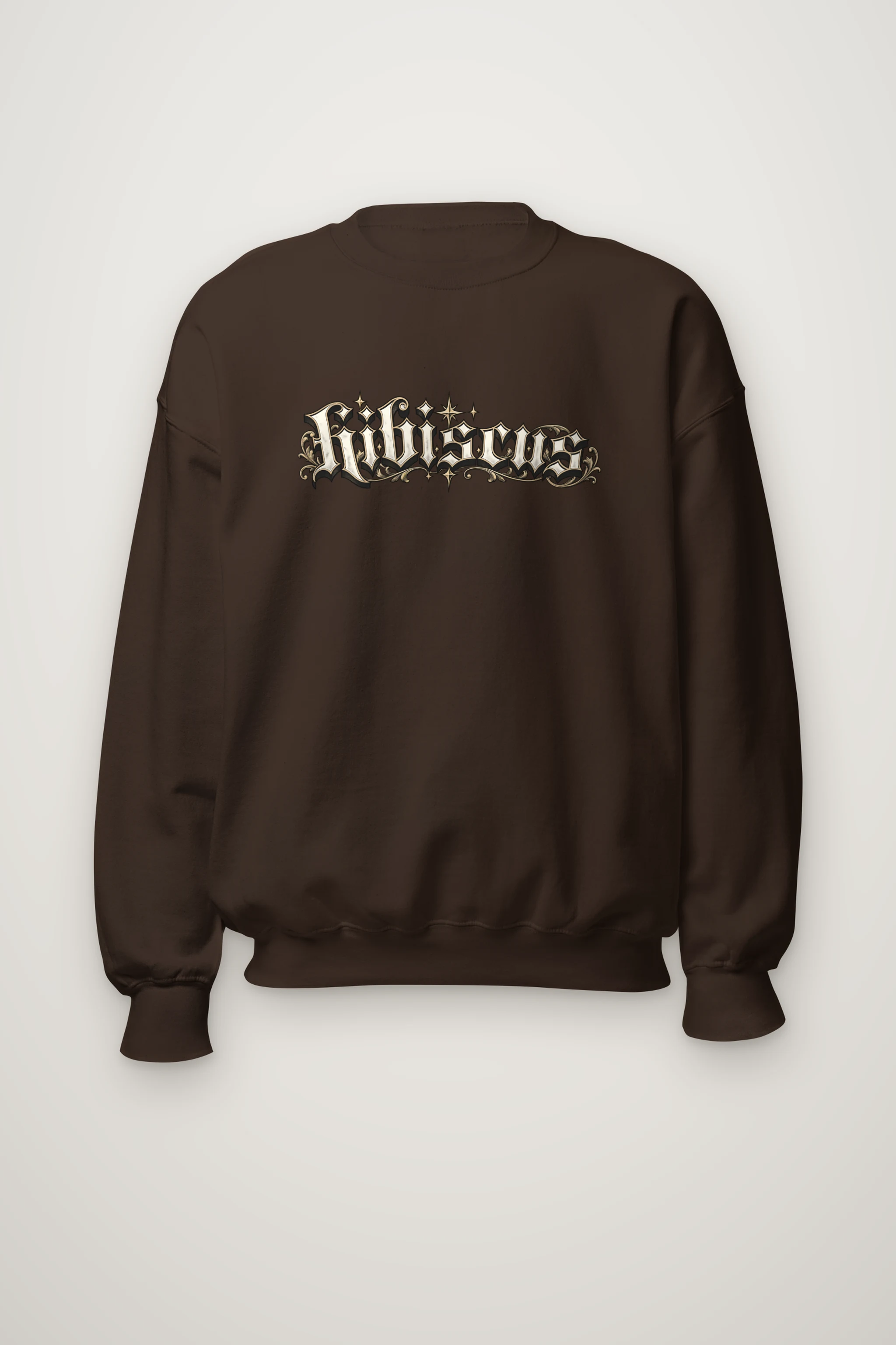 "Hibiscus Gothic Lettering" Heavy Blend Unisex Crewneck Sweatshirt