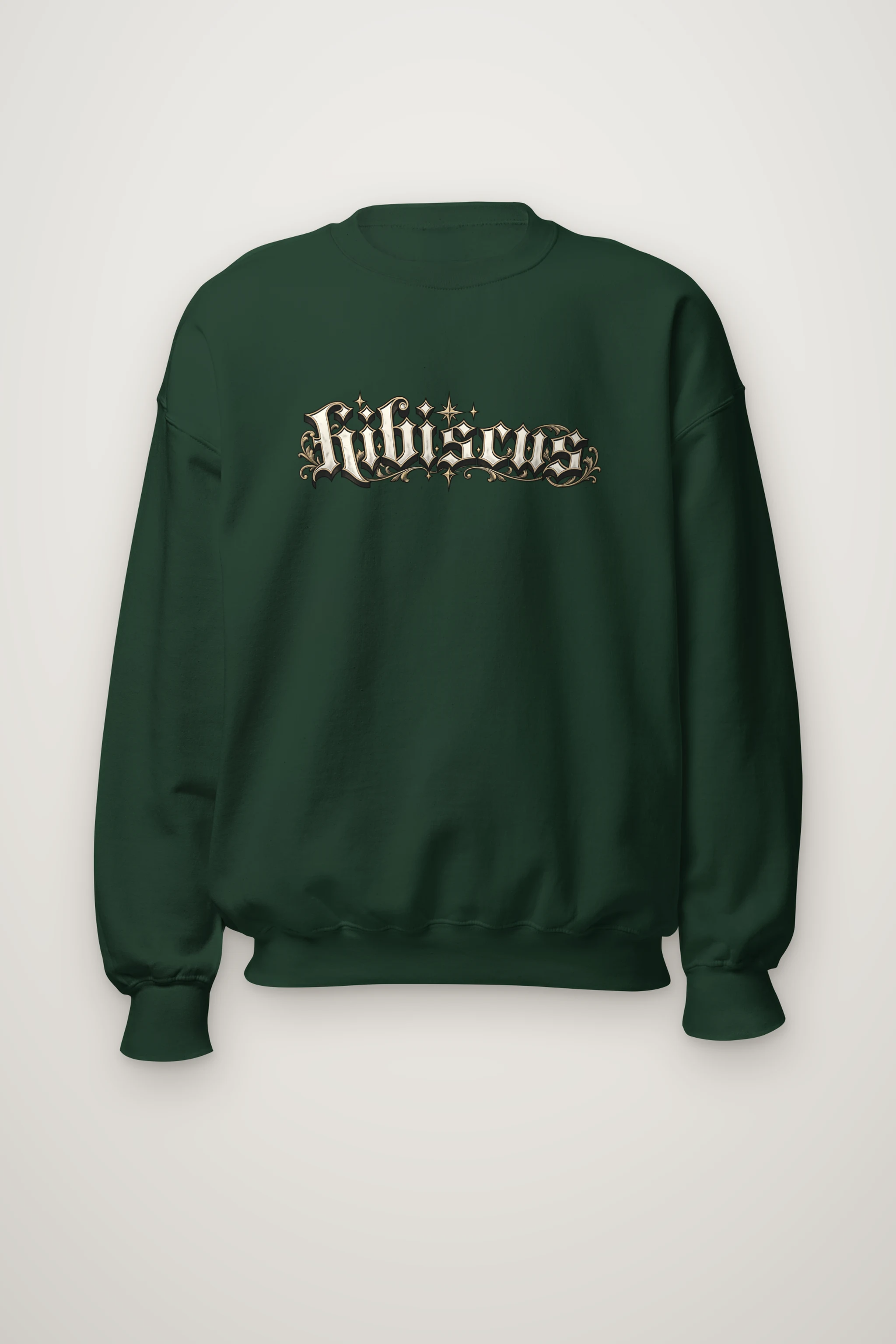 "Hibiscus Gothic Lettering" Heavy Blend Unisex Crewneck Sweatshirt