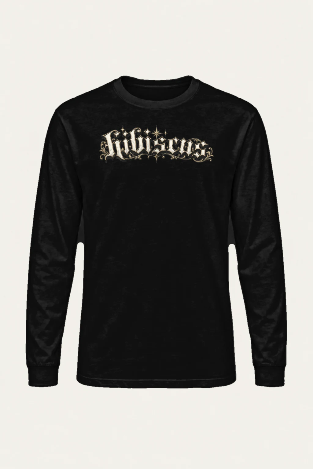 "Hibiscus Gothic Lettering" Unisex Longsleeve T-shirt | Gildan 2400
