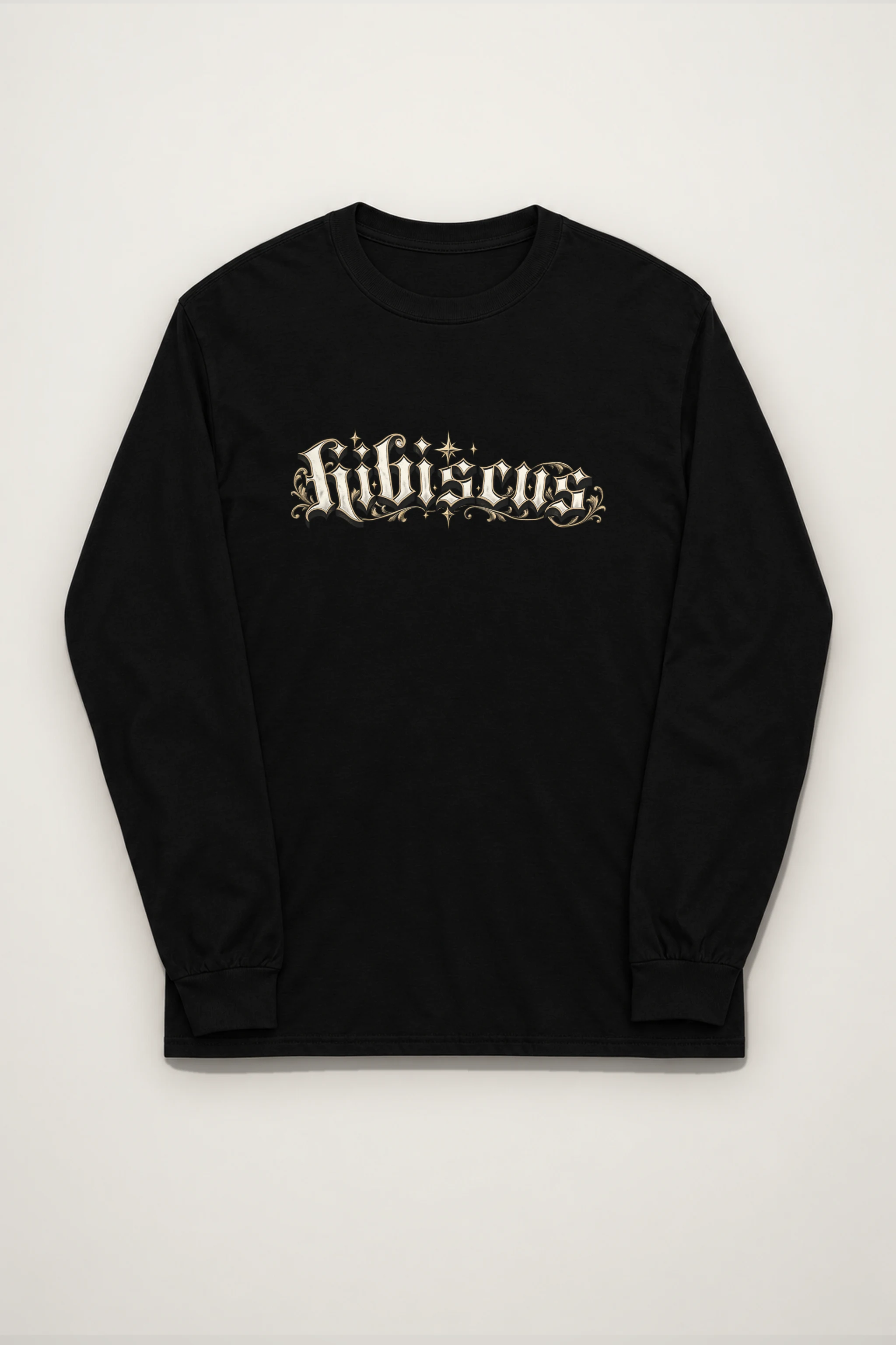 "Hibiscus Gothic Lettering" Unisex Longsleeve T-shirt