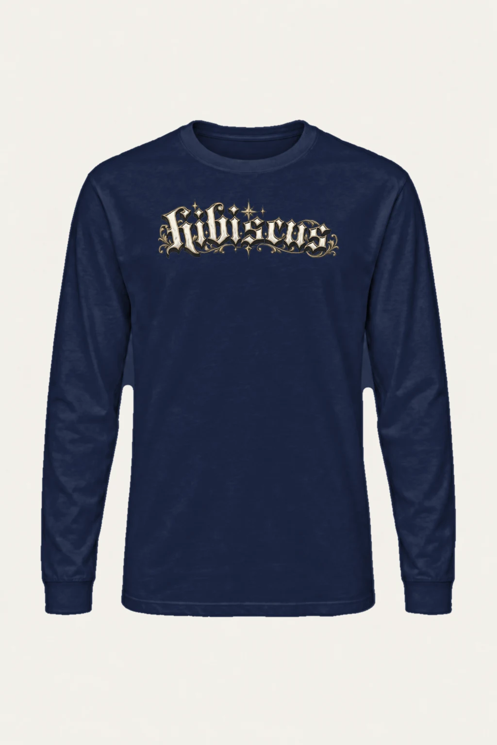 "Hibiscus Gothic Lettering" Unisex Longsleeve T-shirt | Gildan 2400