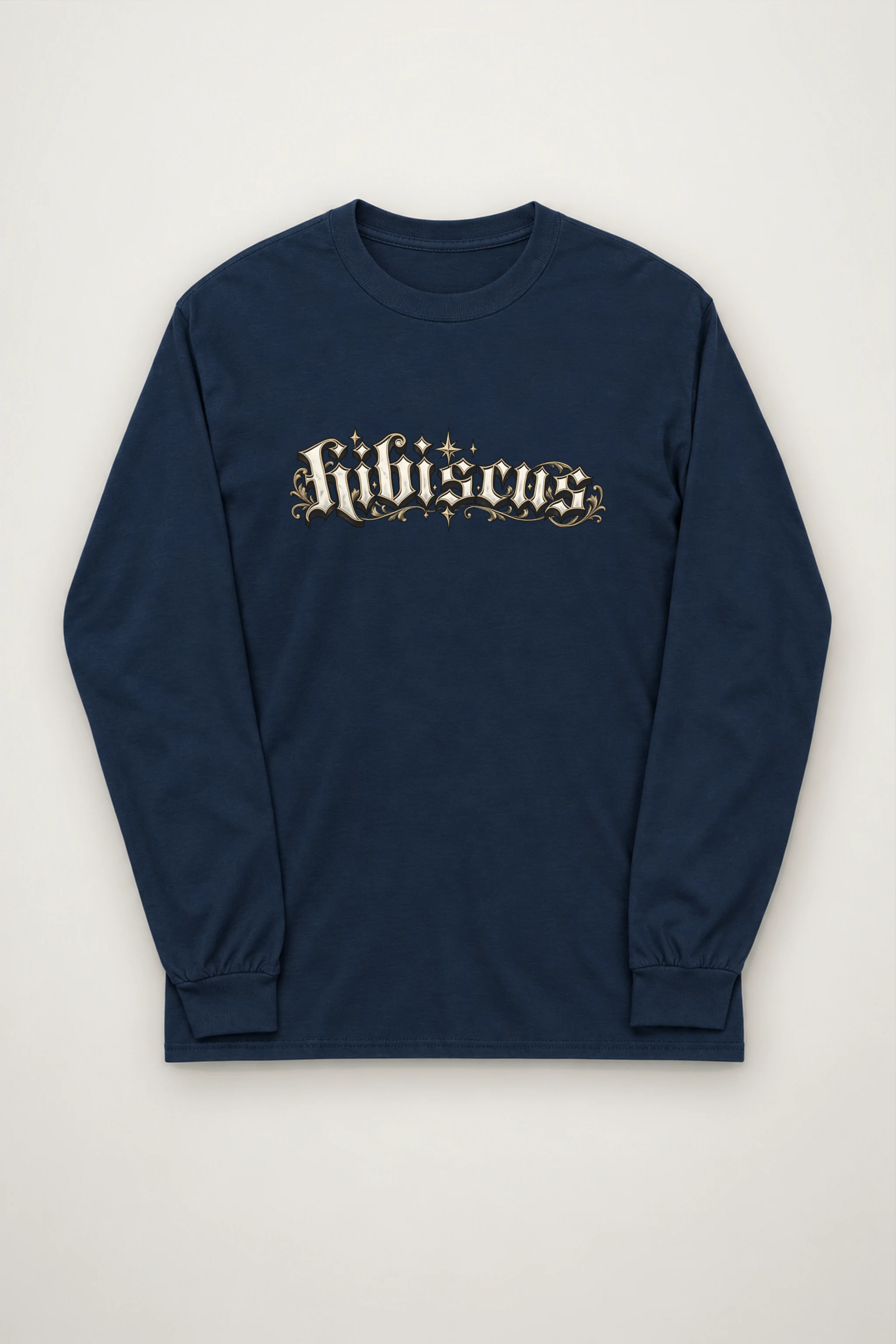 "Hibiscus Gothic Lettering" Unisex Longsleeve T-shirt