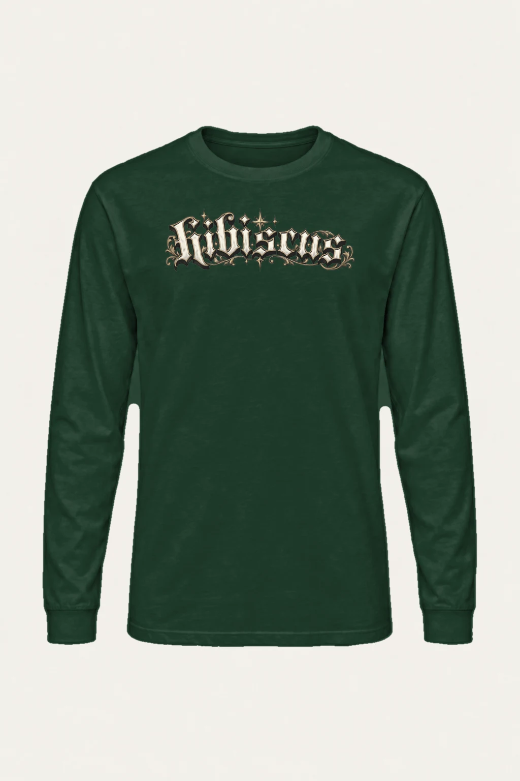 "Hibiscus Gothic Lettering" Unisex Longsleeve T-shirt | Gildan 2400