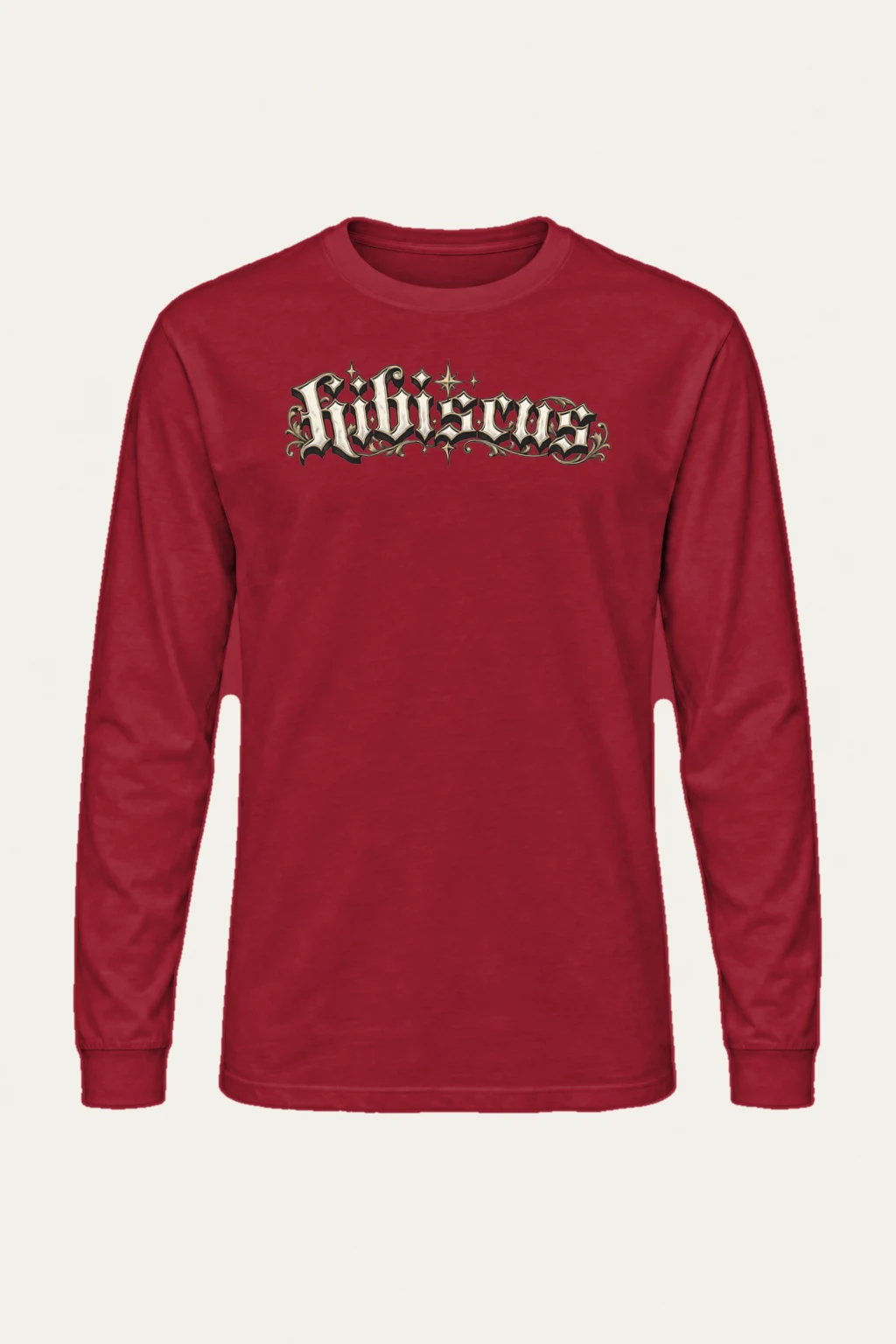 "Hibiscus Gothic Lettering" Unisex Longsleeve T-shirt | Gildan 2400
