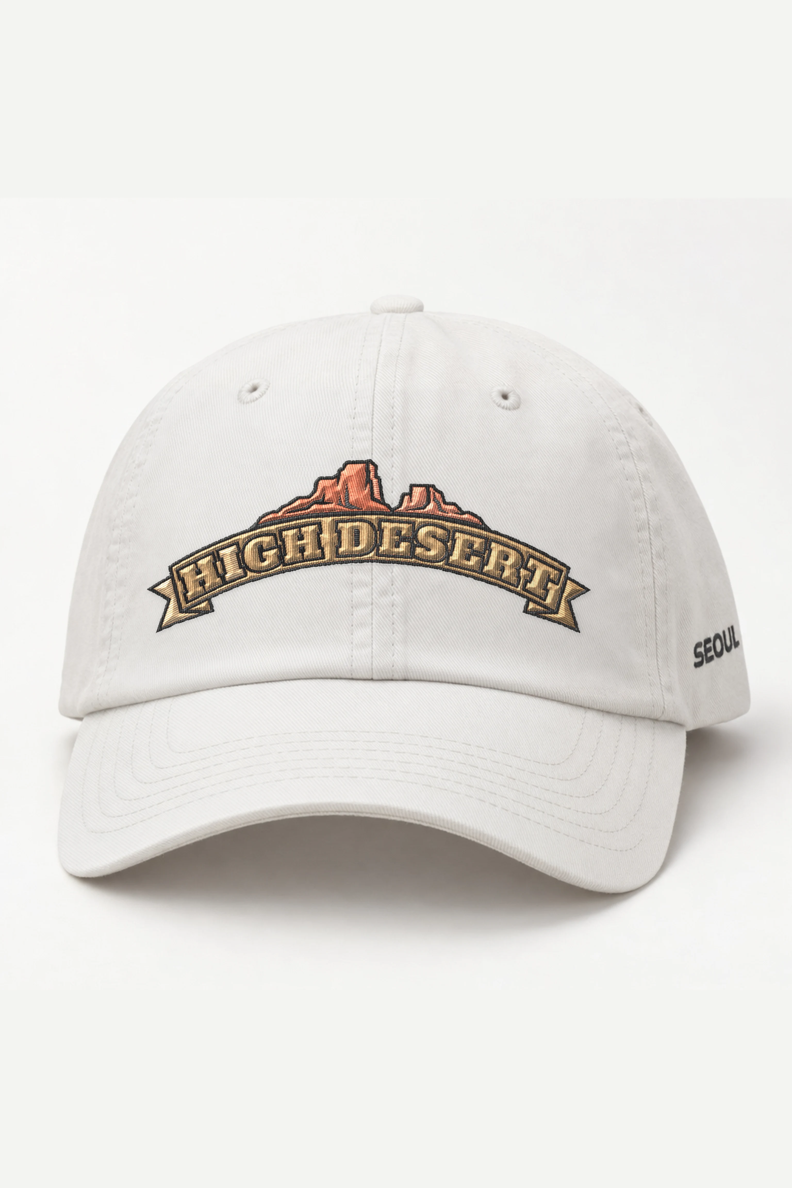 "High Desert Mesa" Classic Dad Hat · Embroidered — white/cap-front