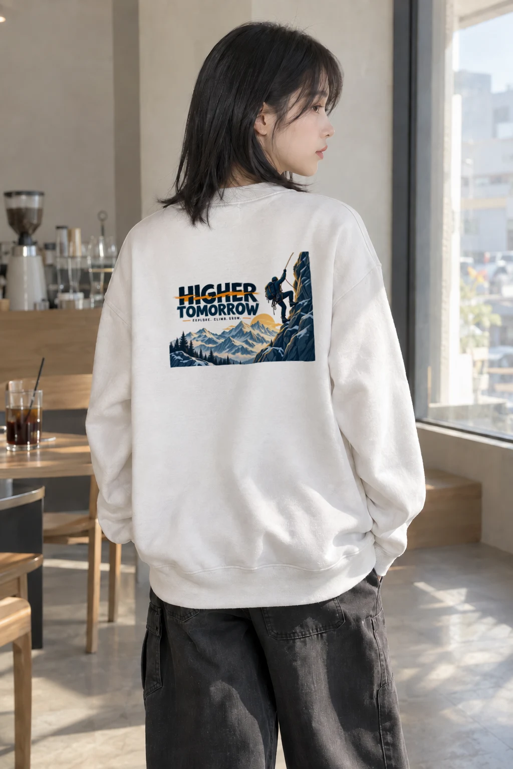 "Higher Tomorrow" Heavy Blend Unisex Crewneck Sweatshirt | Gildan 18000