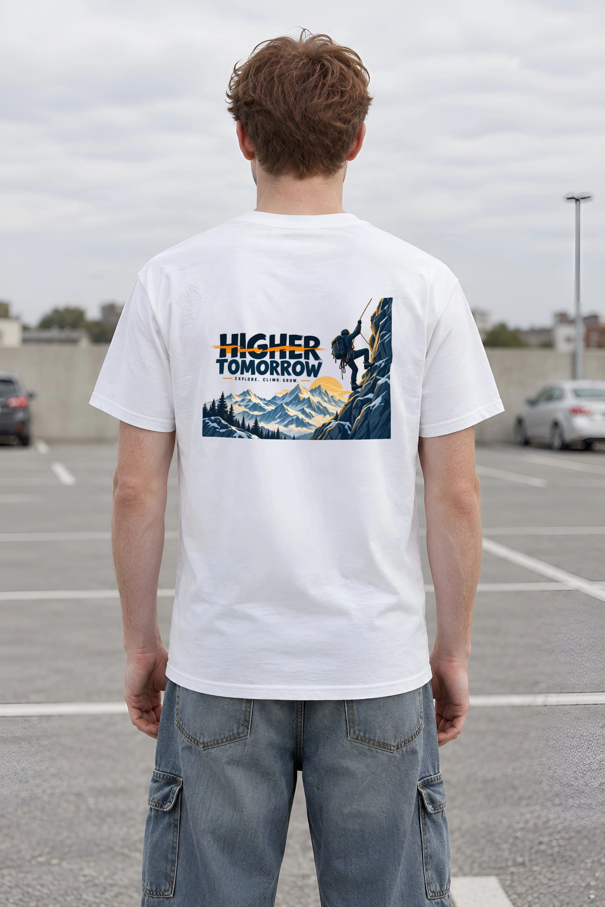 "Higher Tomorrow" Heavyweight Unisex Crewneck T-shirt