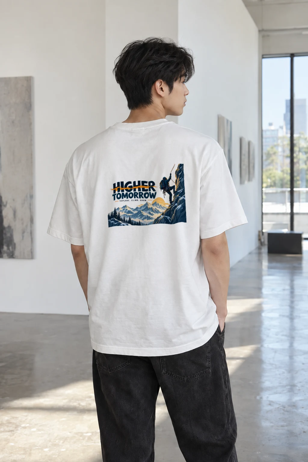 "Higher Tomorrow" Heavyweight Unisex Crewneck T-shirt | Gildan 5000
