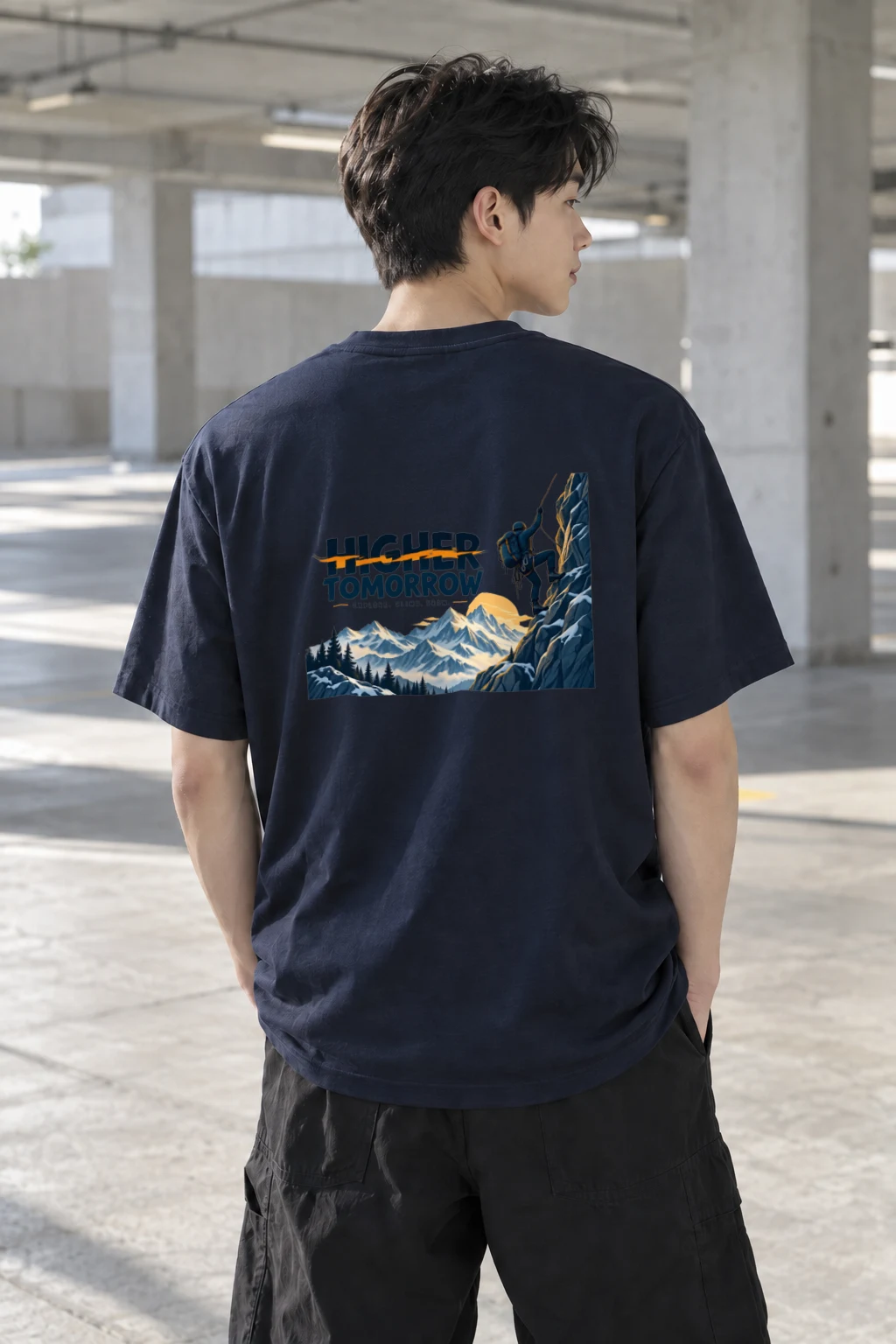 "Higher Tomorrow" Heavyweight Unisex Crewneck T-shirt | Gildan 5000
