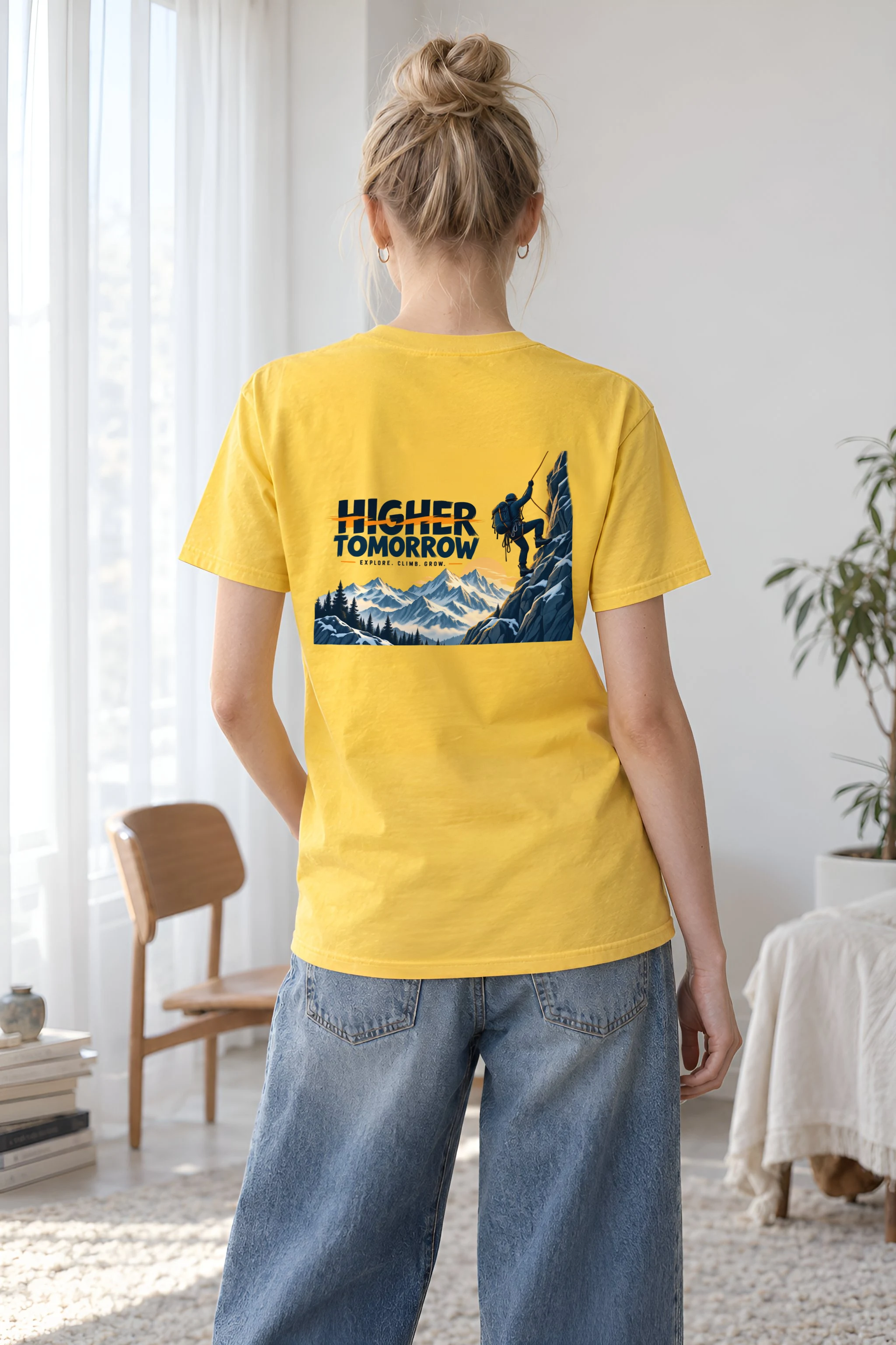 "Higher Tomorrow" Heavyweight Unisex Crewneck T-shirt