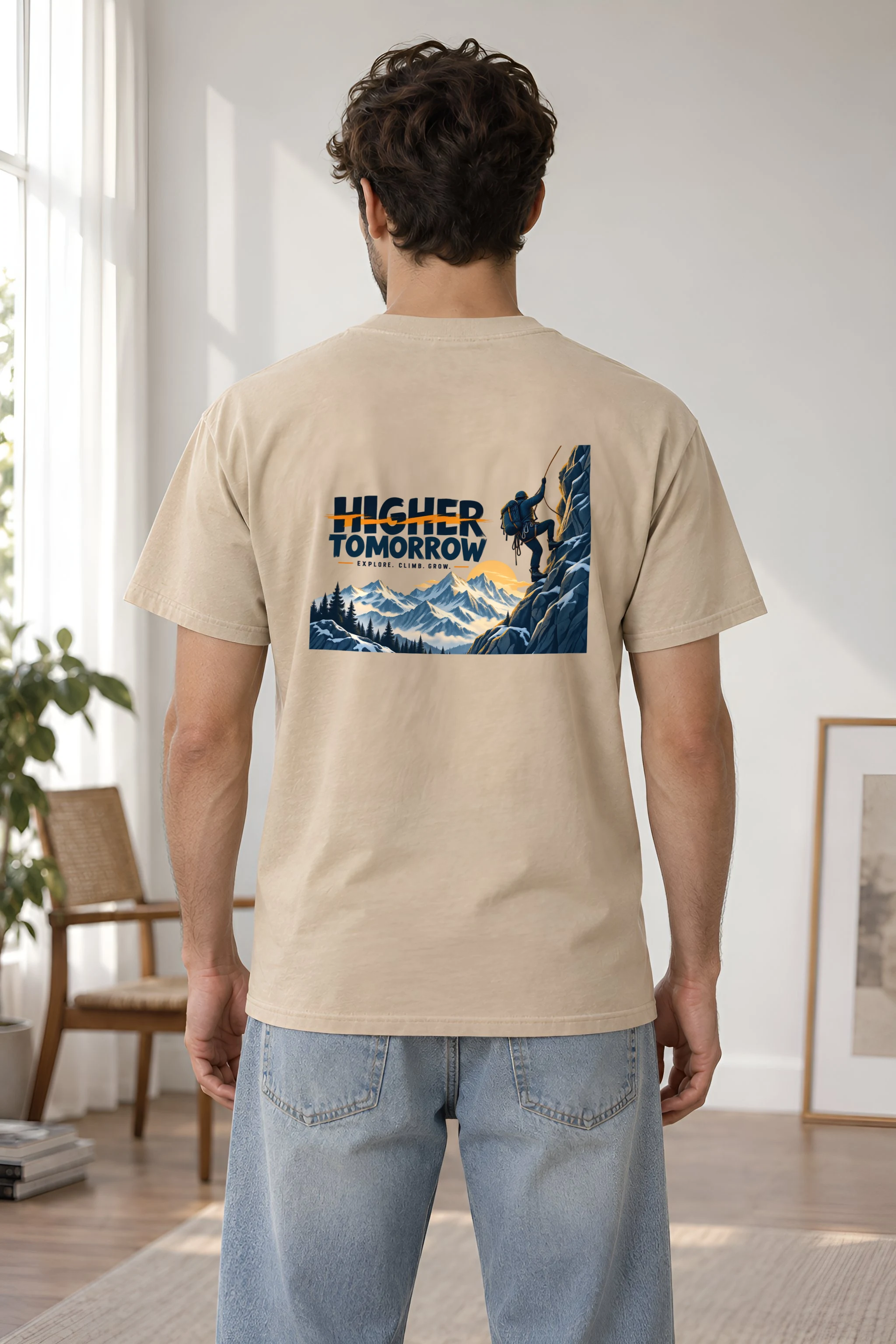 "Higher Tomorrow" Heavyweight Unisex Crewneck T-shirt