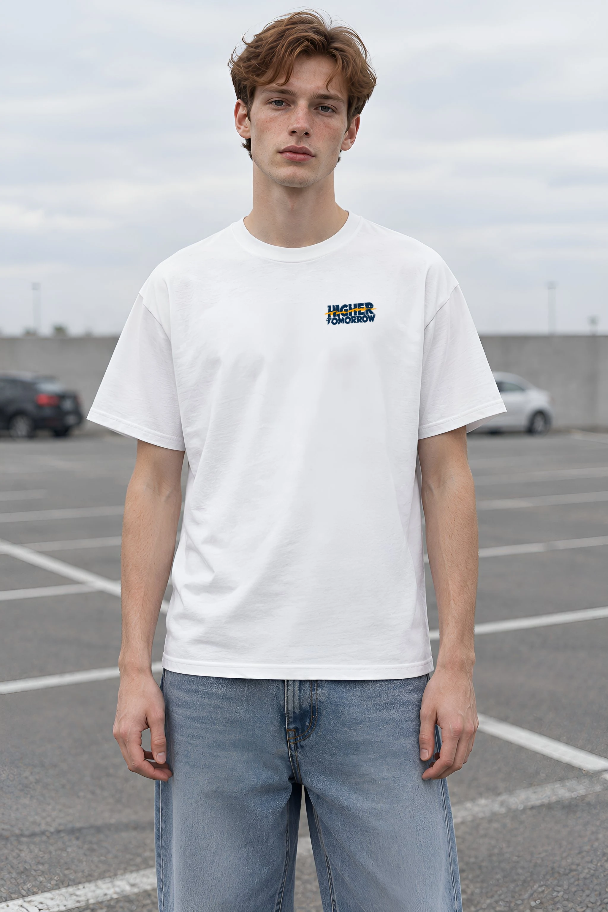 "Higher Tomorrow" Heavyweight Unisex Crewneck T-shirt