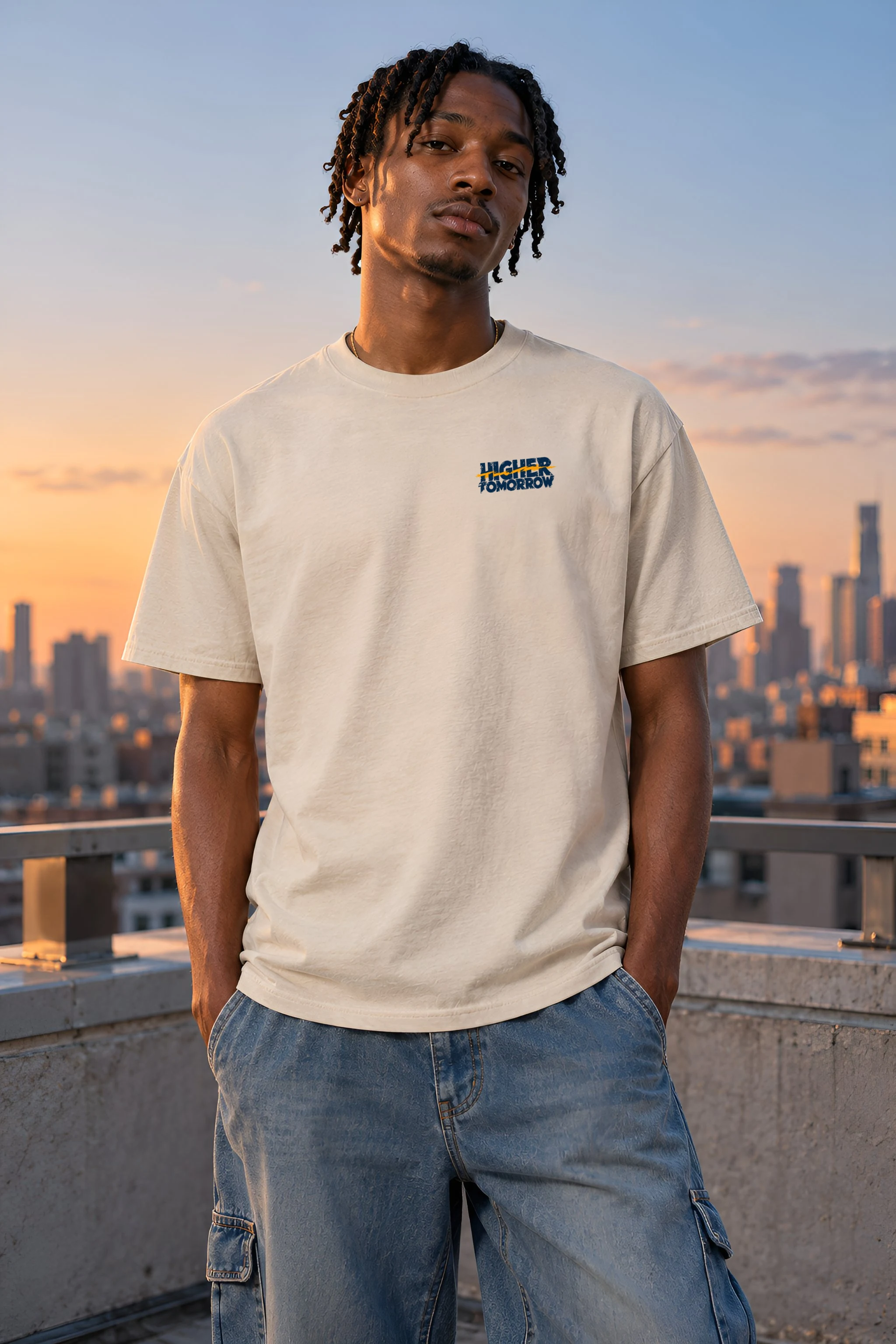 "Higher Tomorrow" Heavyweight Unisex Crewneck T-shirt