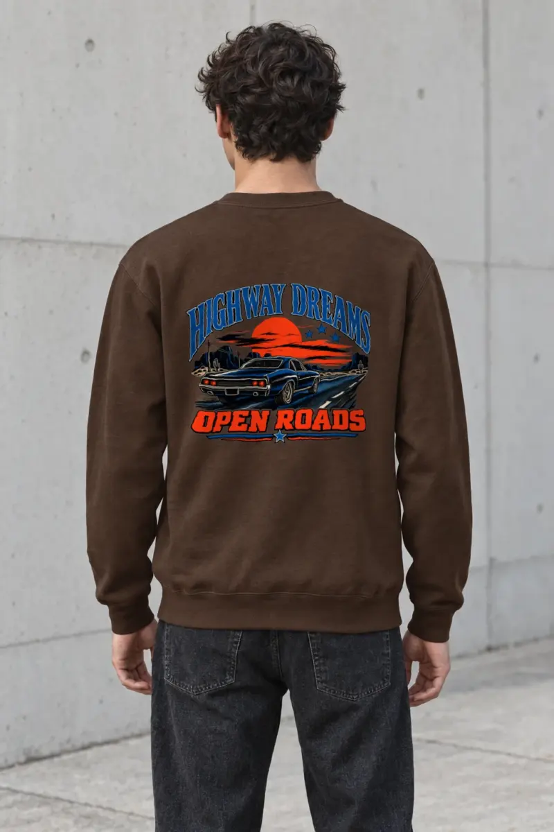 "Highway Dreams" Heavy Blend Unisex Crewneck Sweatshirt | Gildan 18000