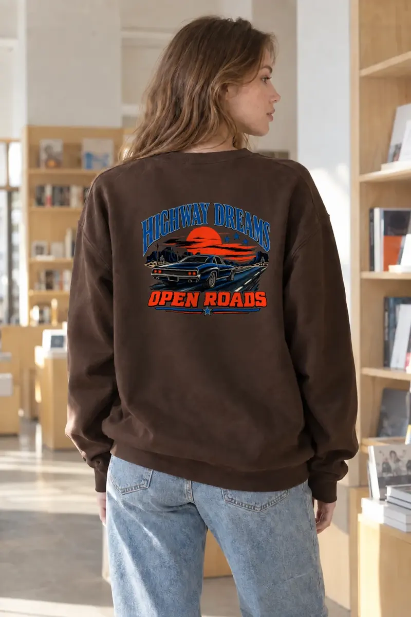 "Highway Dreams" Heavy Blend Unisex Crewneck Sweatshirt | Gildan 18000