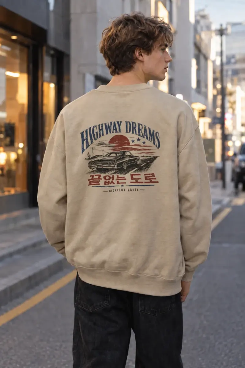 "Highway Dreams" Heavy Blend Unisex Crewneck Sweatshirt | Gildan 18000