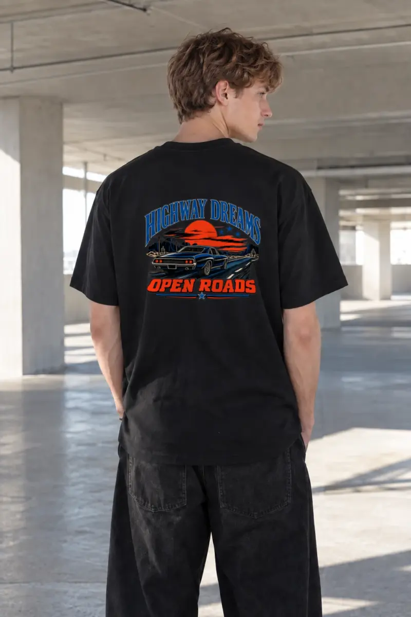"Highway Dreams" Heavyweight Unisex Crewneck T-shirt | Gildan 5000