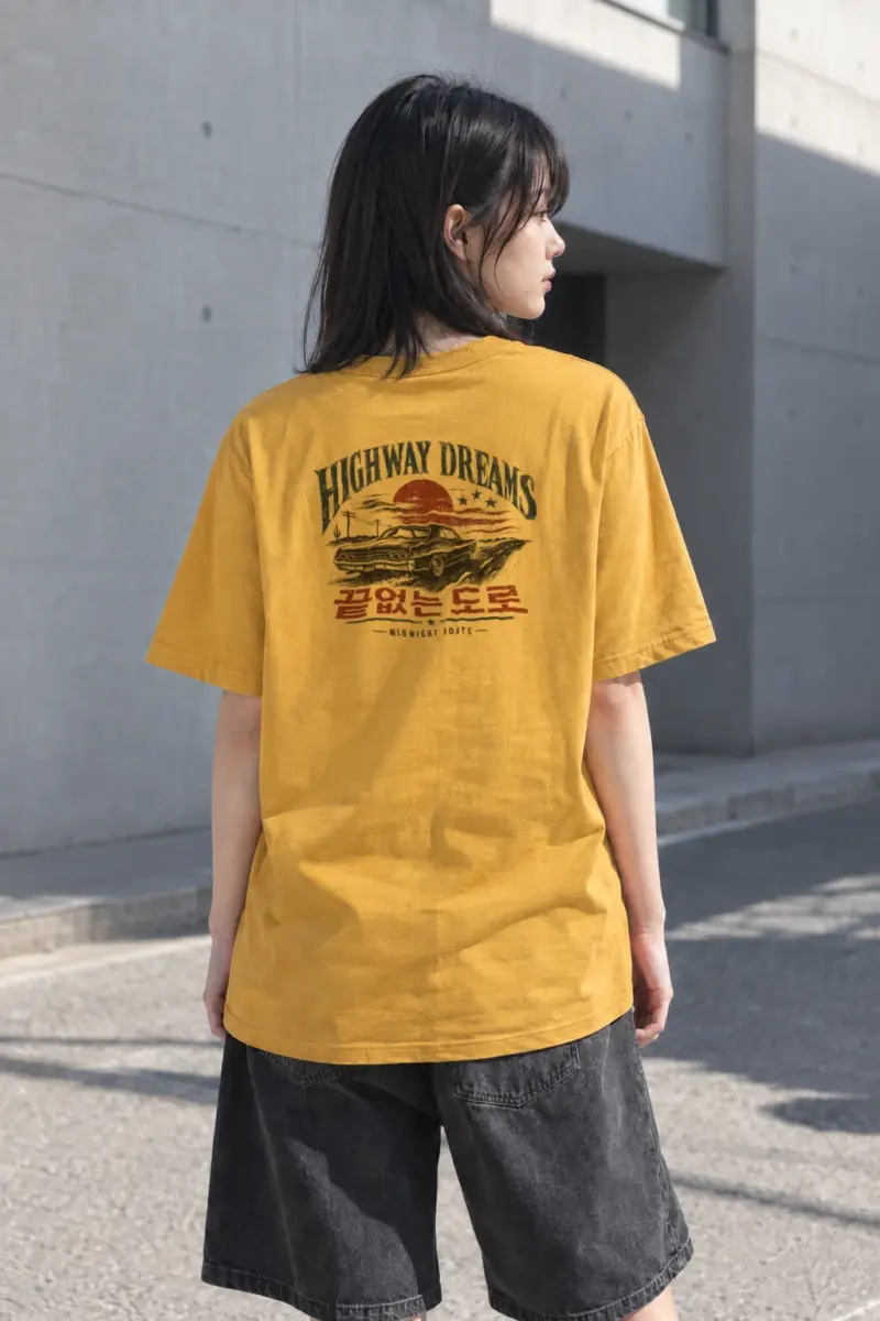 “Highway Dreams” Heavyweight Unisex Crewneck T-shirt | Gildan 5000