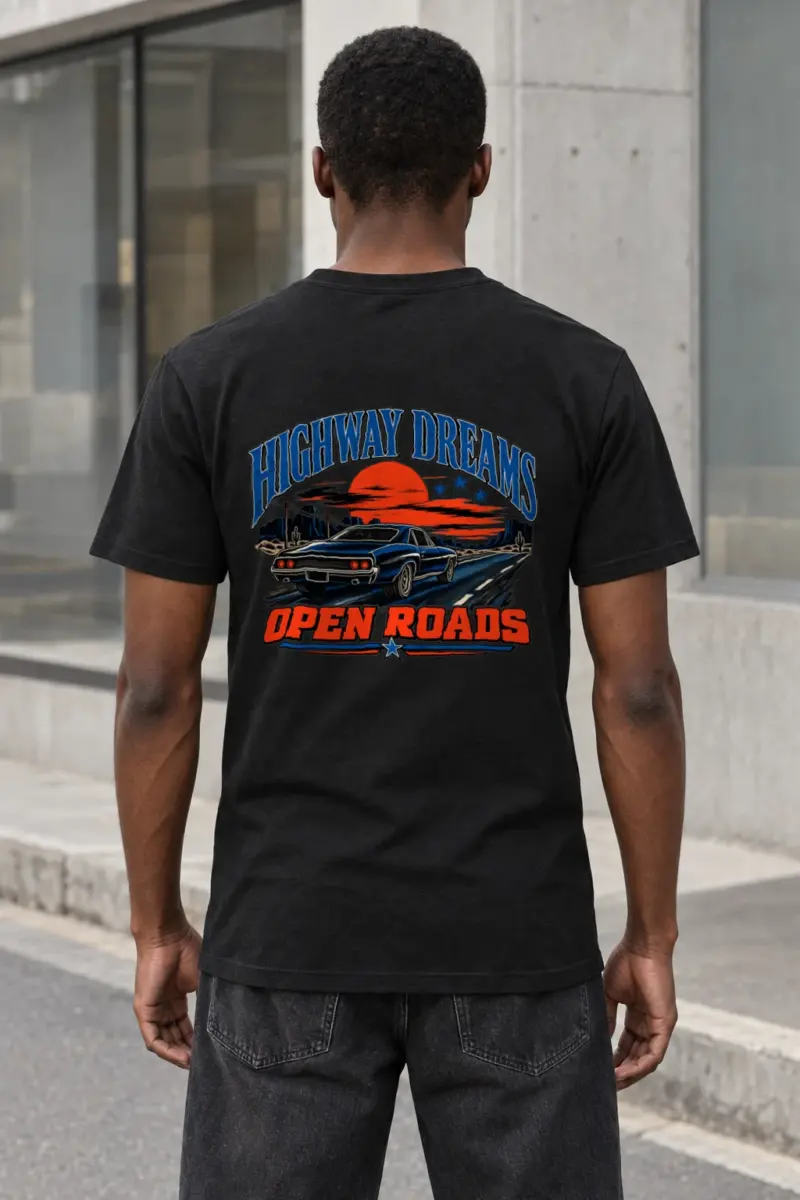 "Highway Dreams" Heavyweight Unisex Crewneck T-shirt | Gildan 5000